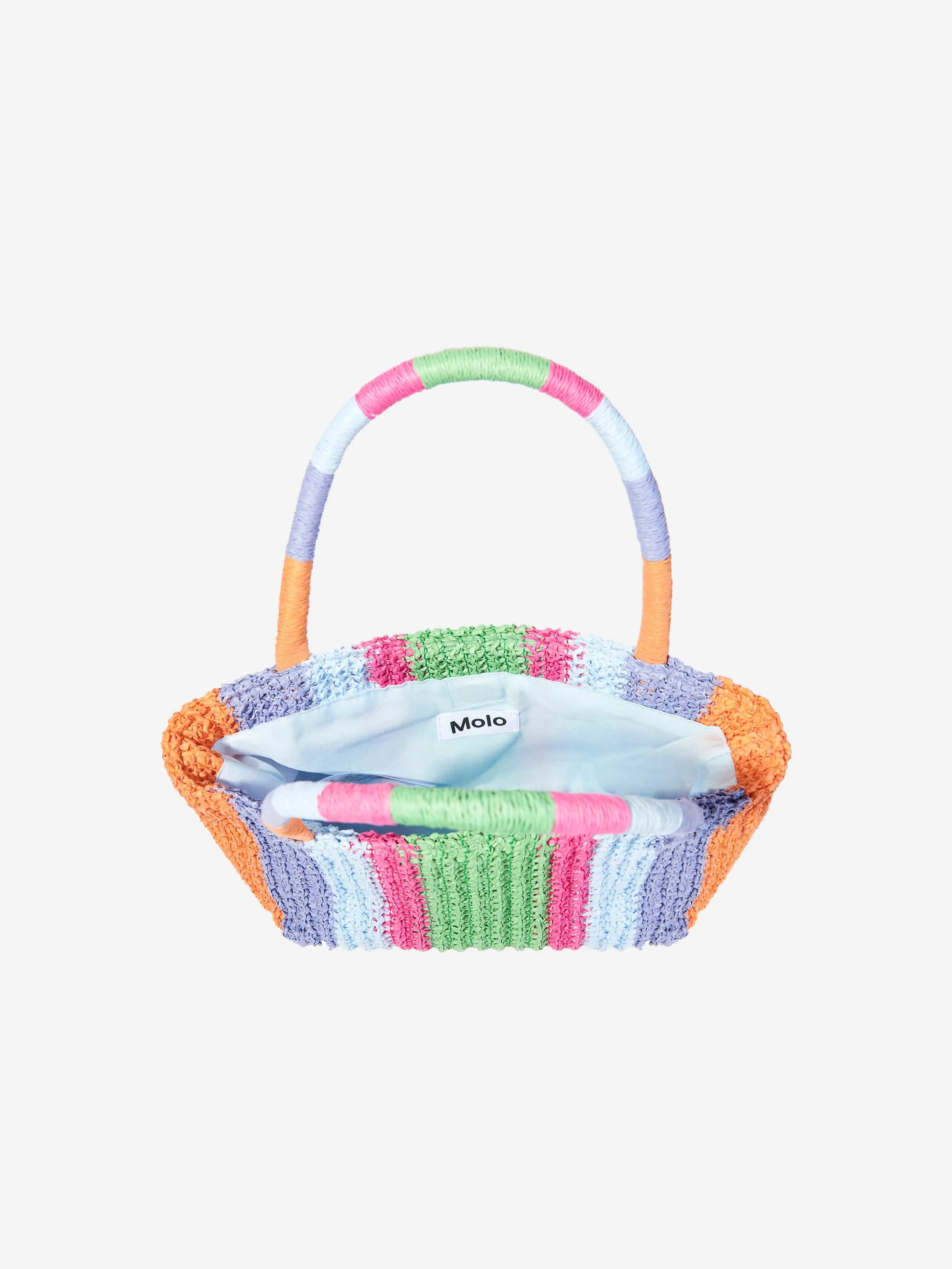 Girls Striped Magic Fade Straw Bag in Multicolour (29cm)