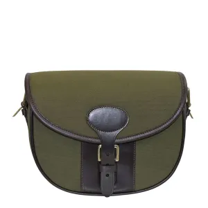 GMK Stockbridge Leather Canvas 100 Cartridge Bag Green / Brown