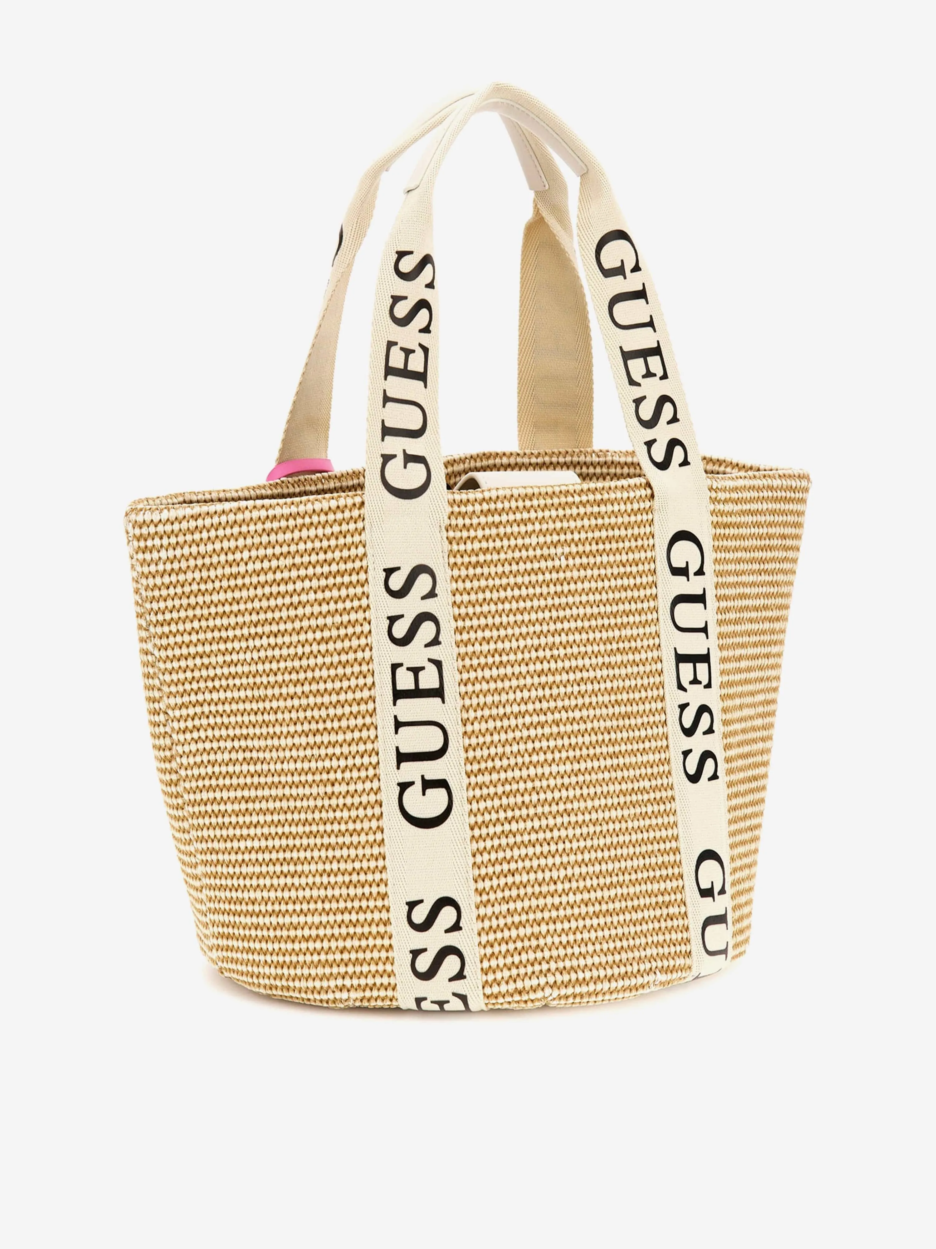 Guess Girls Straw Tote Bag in Ivory (32cm)