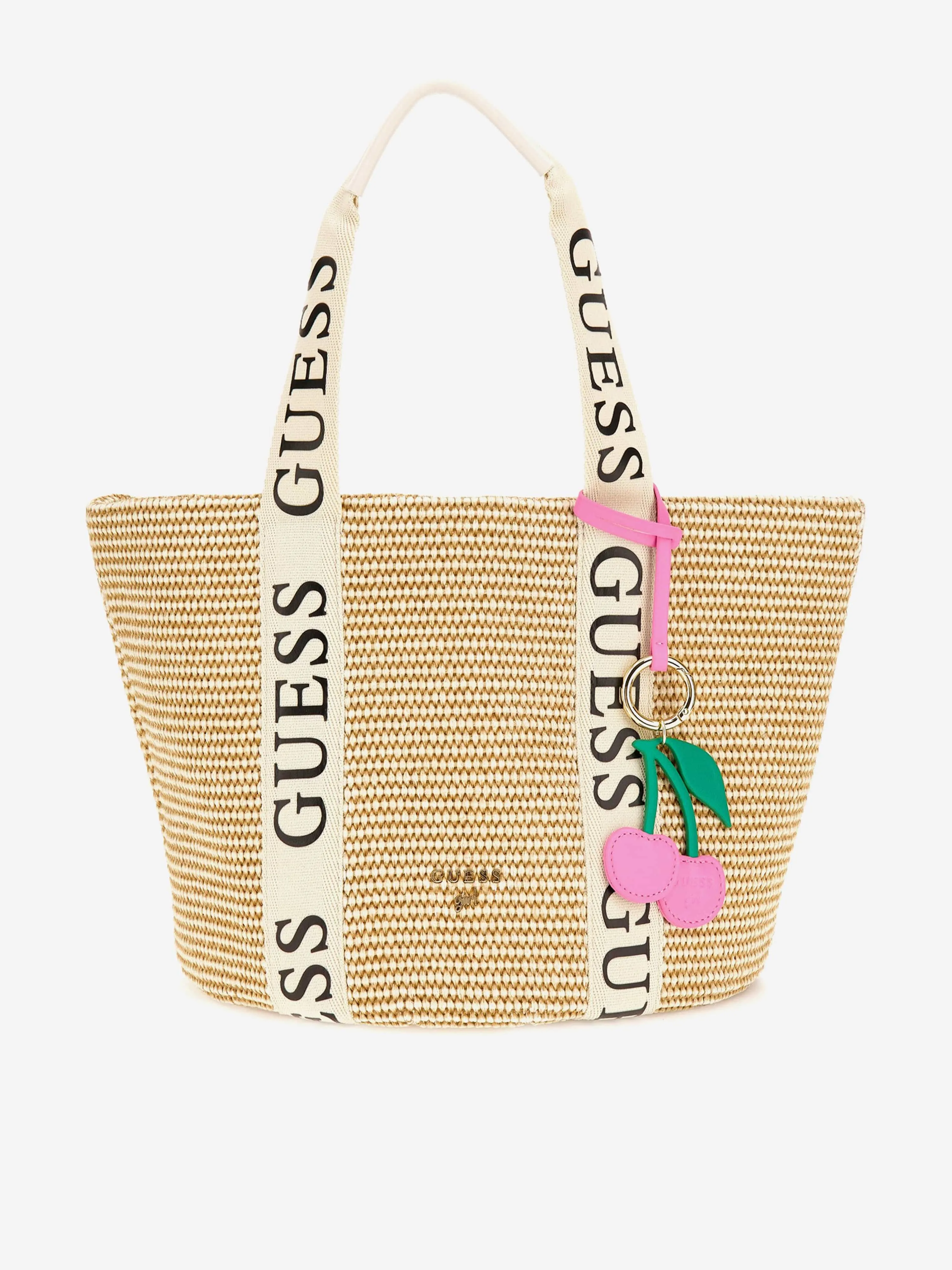 Guess Girls Straw Tote Bag in Ivory (32cm)