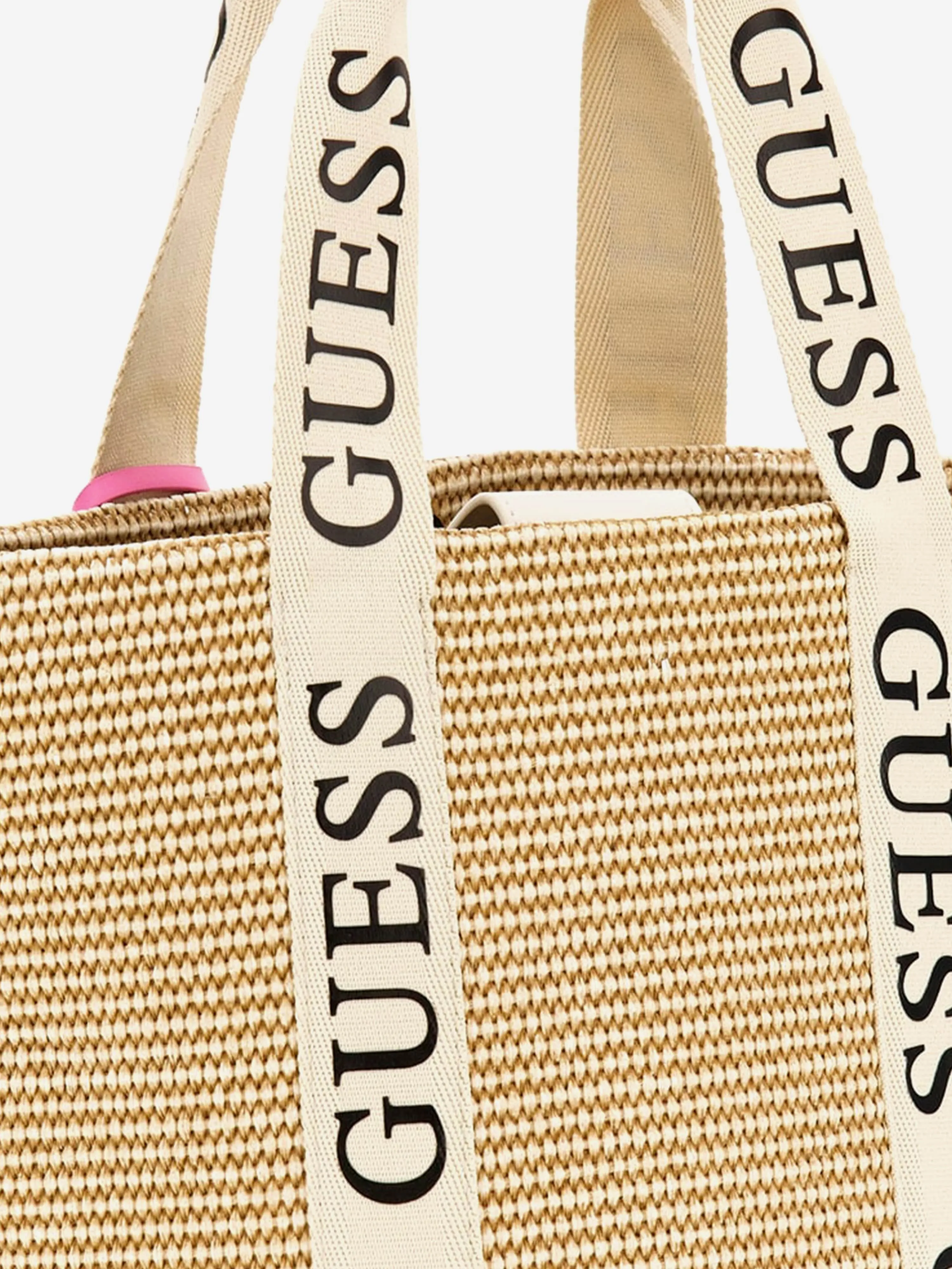 Guess Girls Straw Tote Bag in Ivory (32cm)