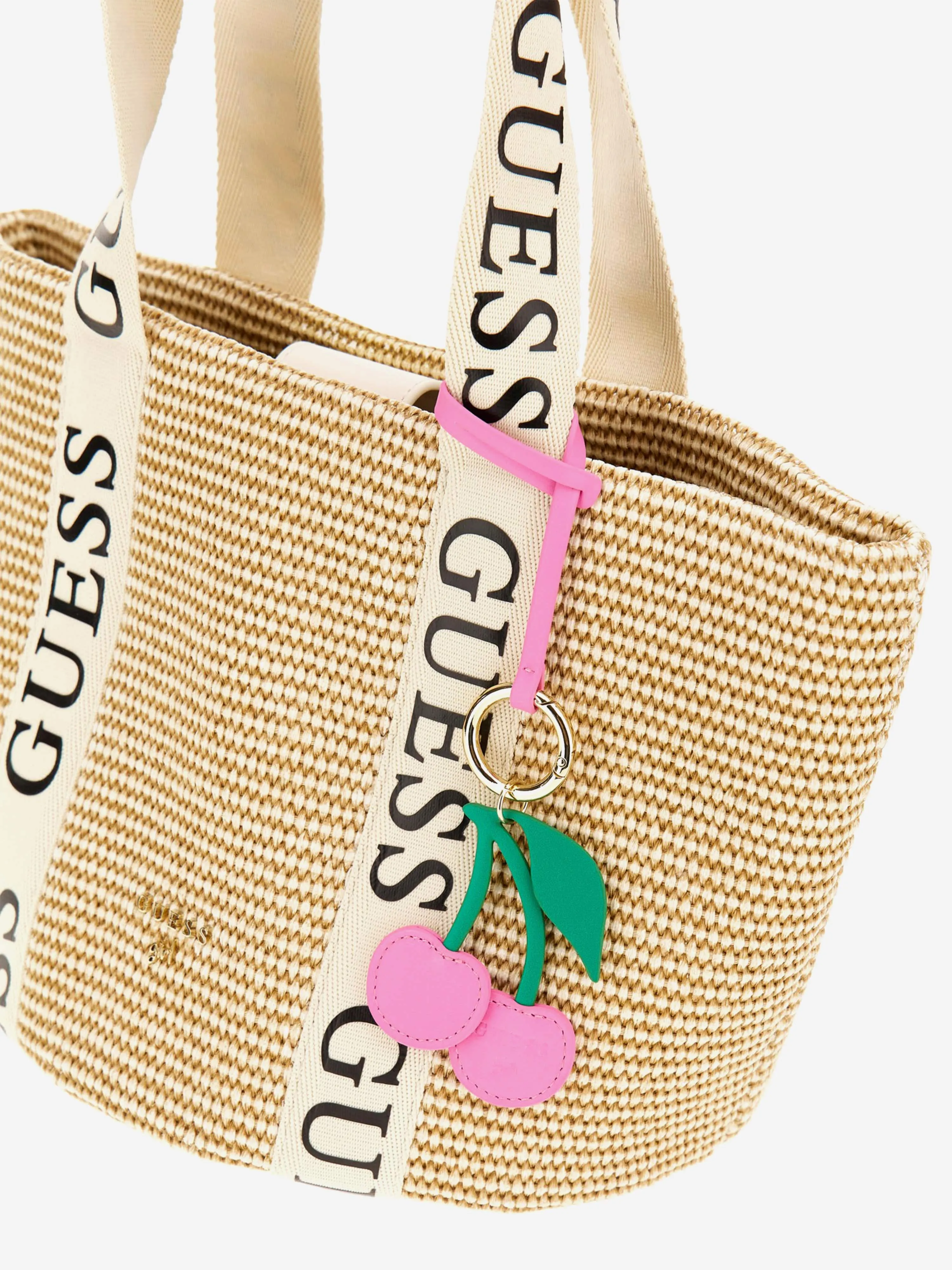 Guess Girls Straw Tote Bag in Ivory (32cm)