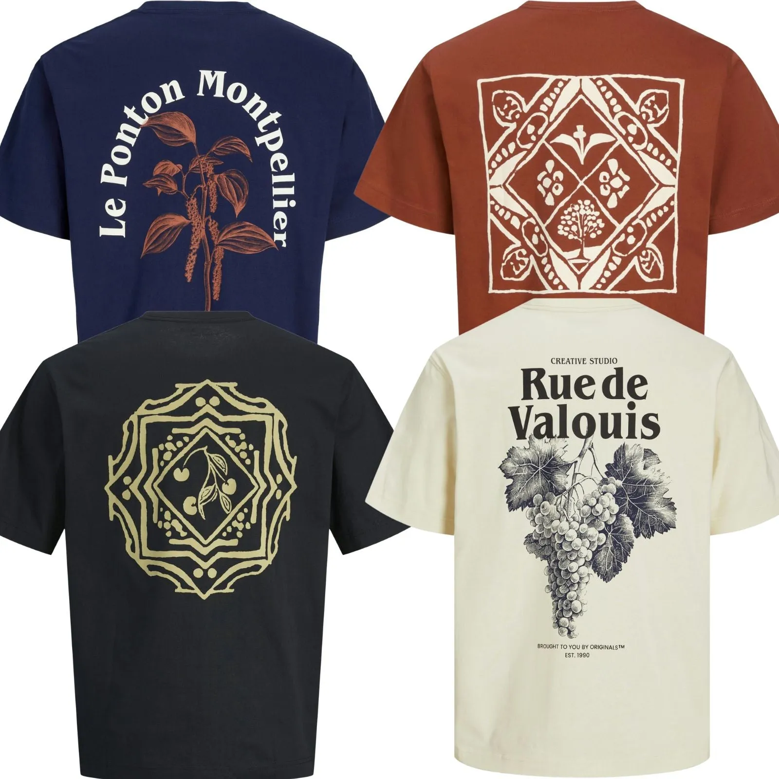 Jack & Jones Mens Paros Easter Sketch Short Sleeve T-Shirt