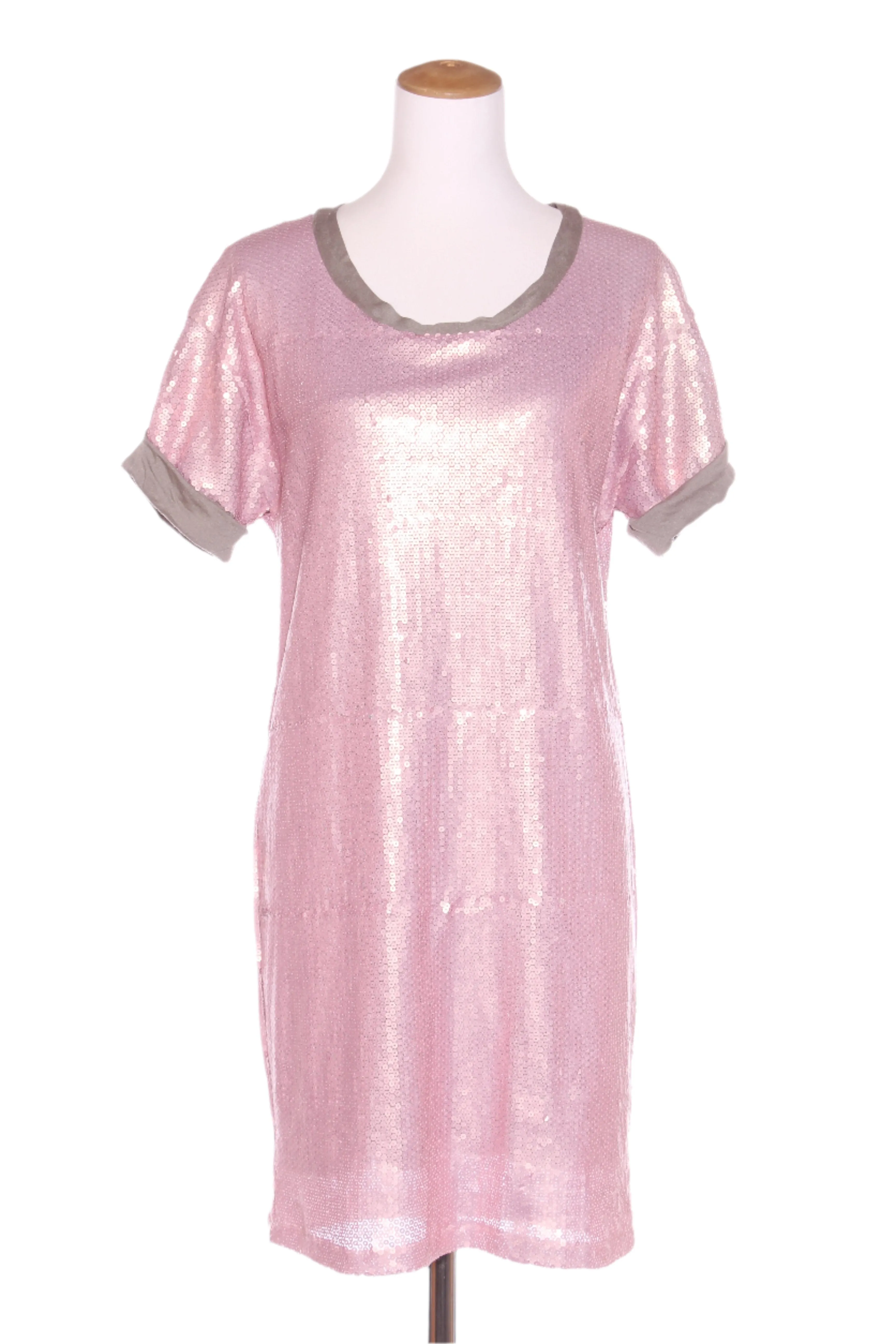 KATE SYLVESTER (NZ) Pearlescent pink lined sequin dress! 12