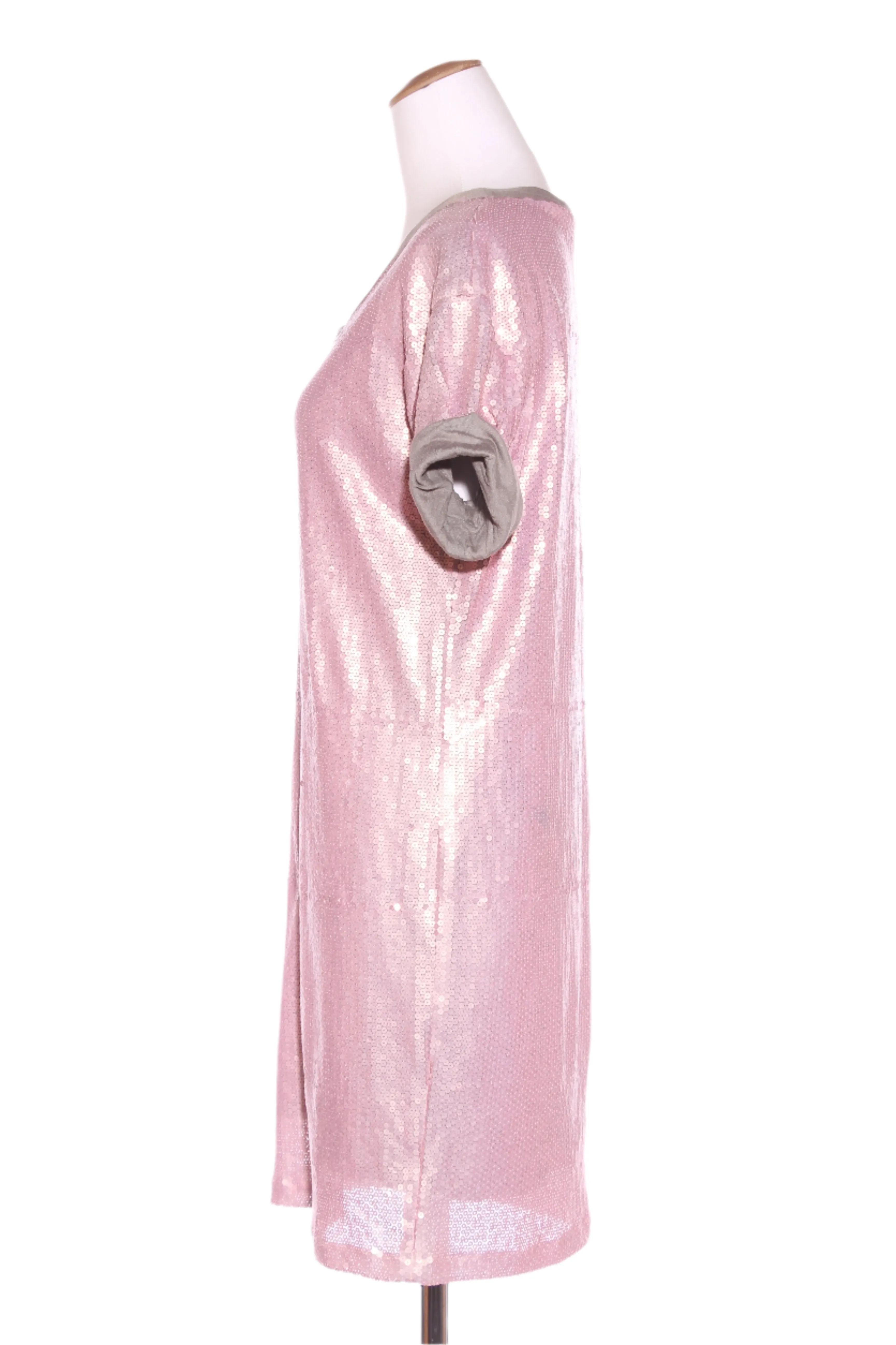 KATE SYLVESTER (NZ) Pearlescent pink lined sequin dress! 12