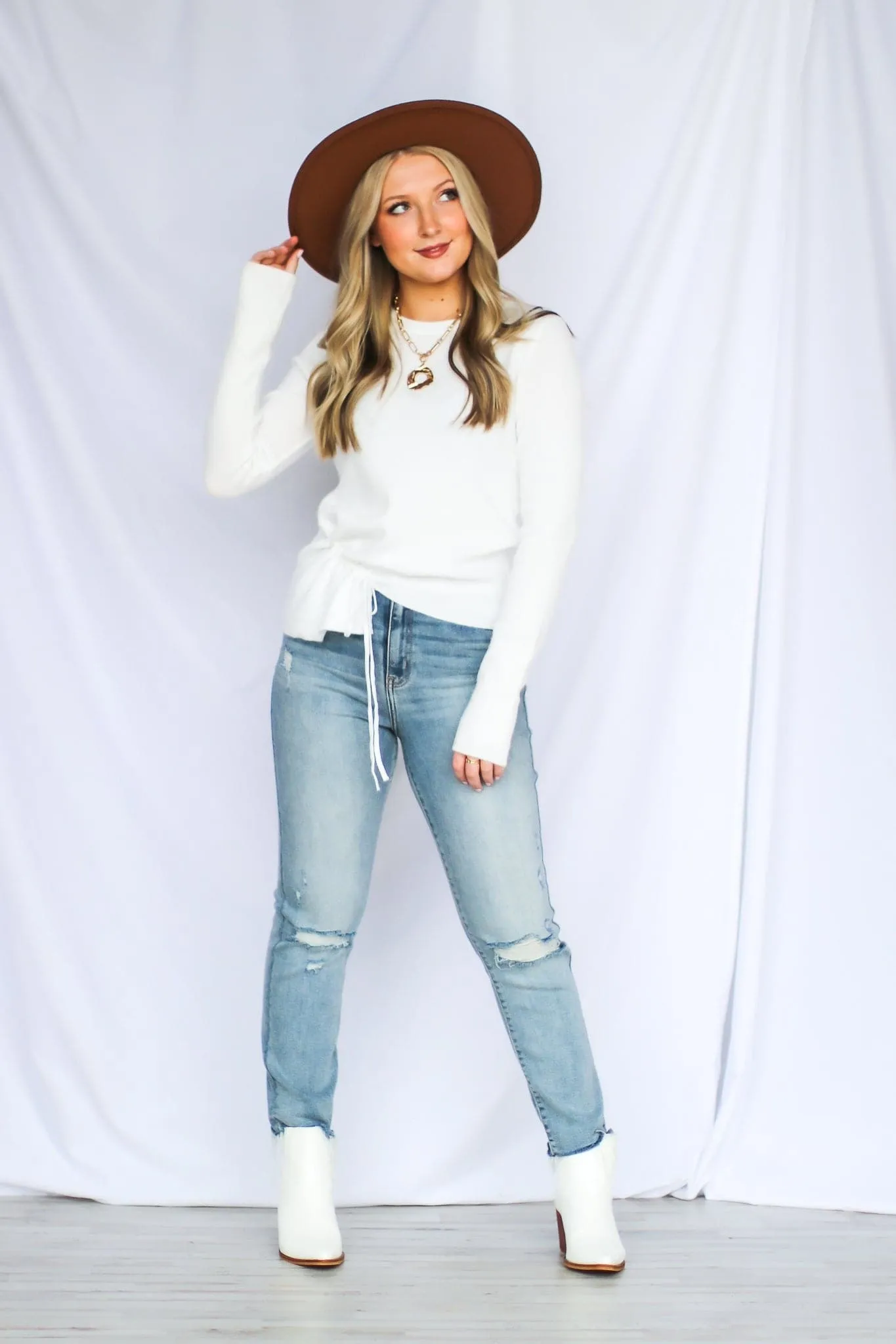Katia Asymmetric Ruched Hem Top - FINAL SALE