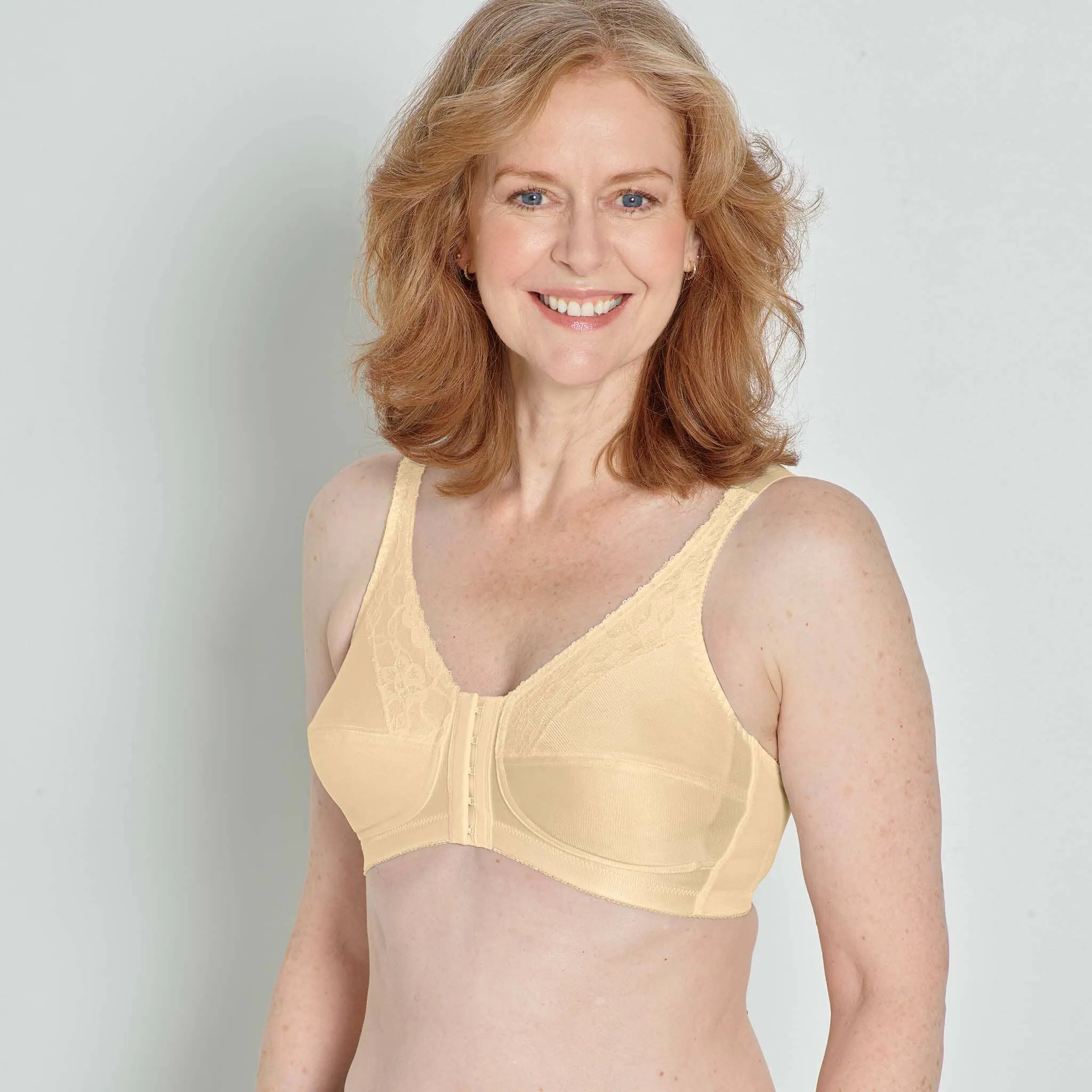 Lace Accent Front Closure Mastectomy Bra