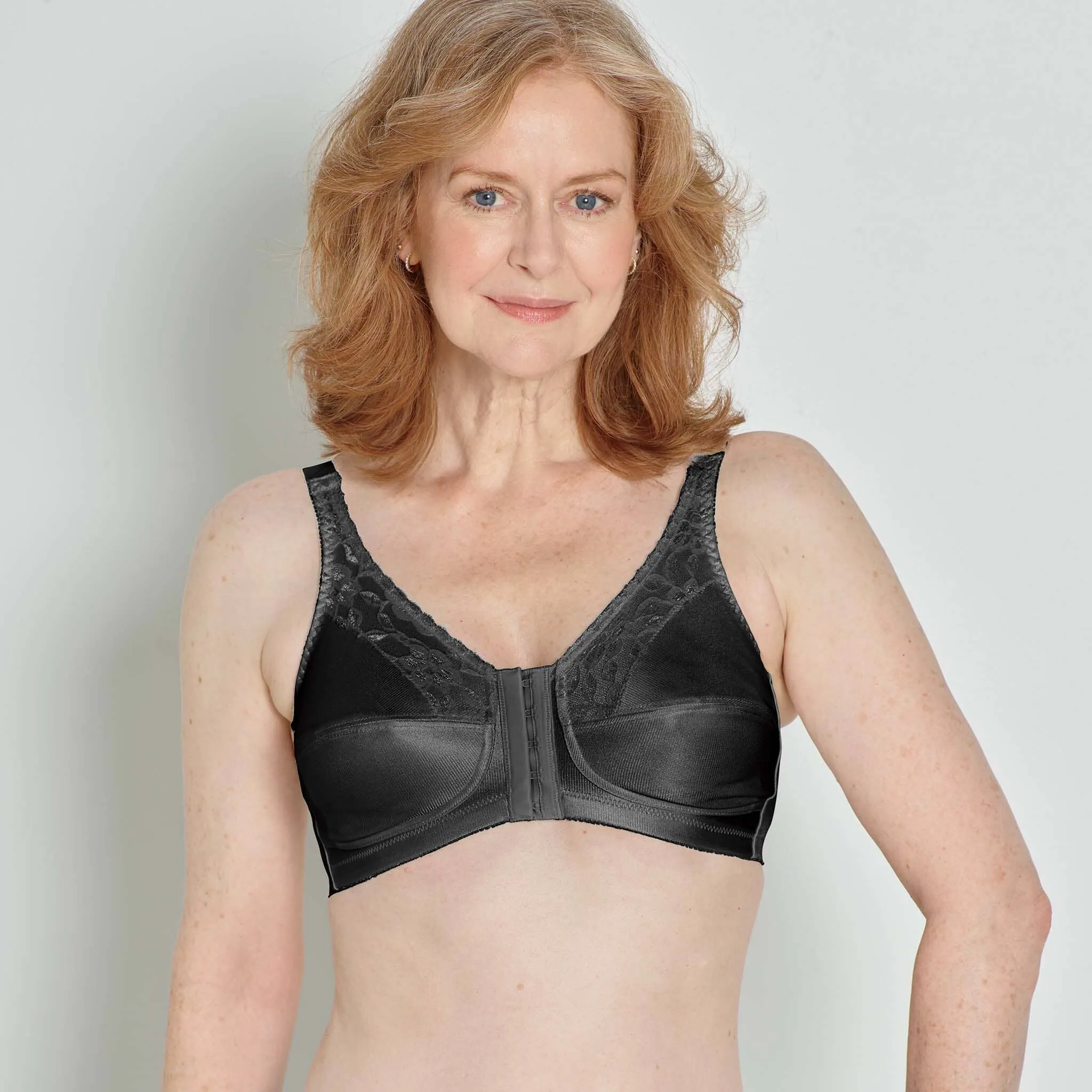 Lace Accent Front Closure Mastectomy Bra