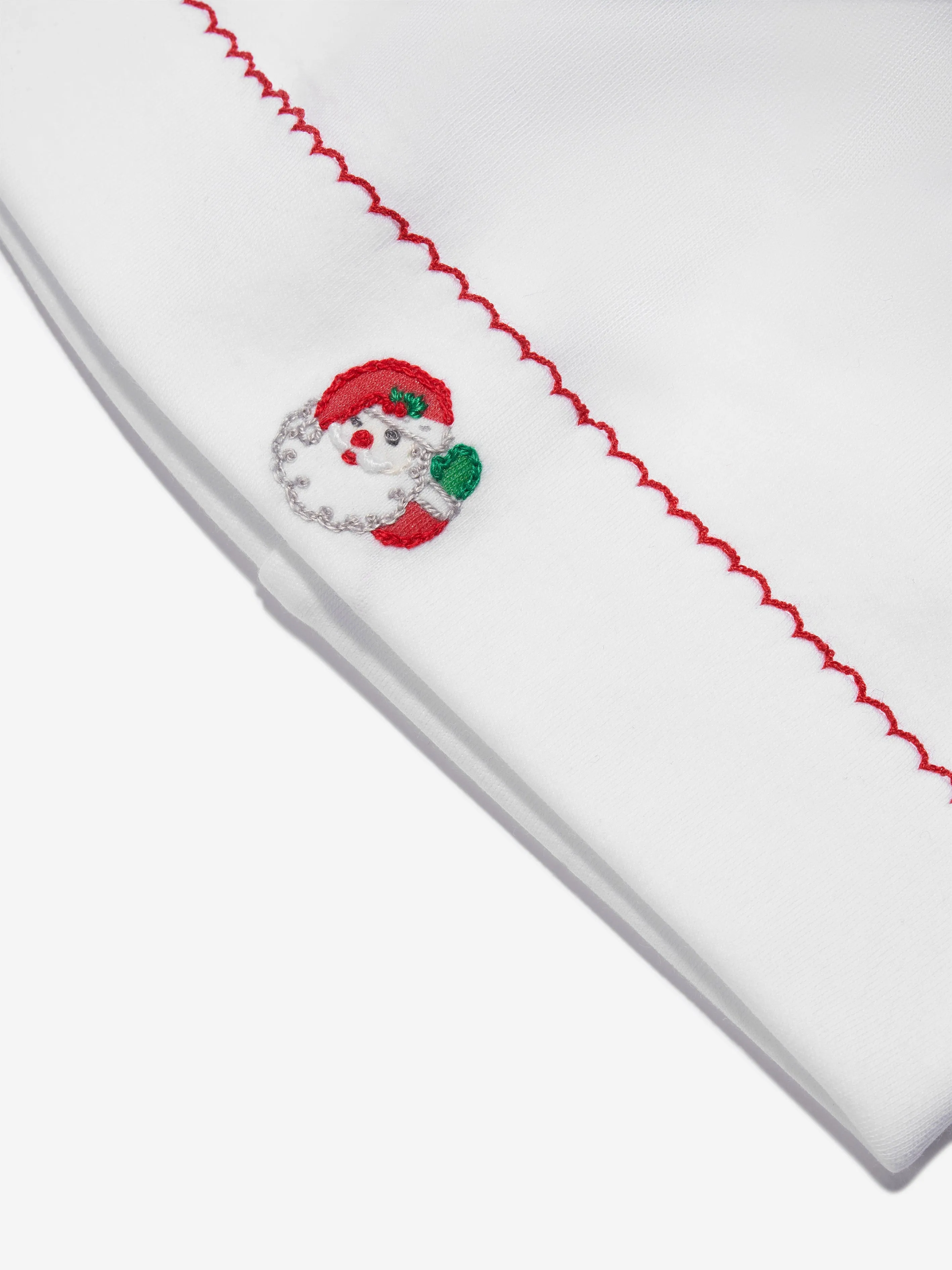 Magnolia Baby Baby Winking Santa Embroidered Hat in White