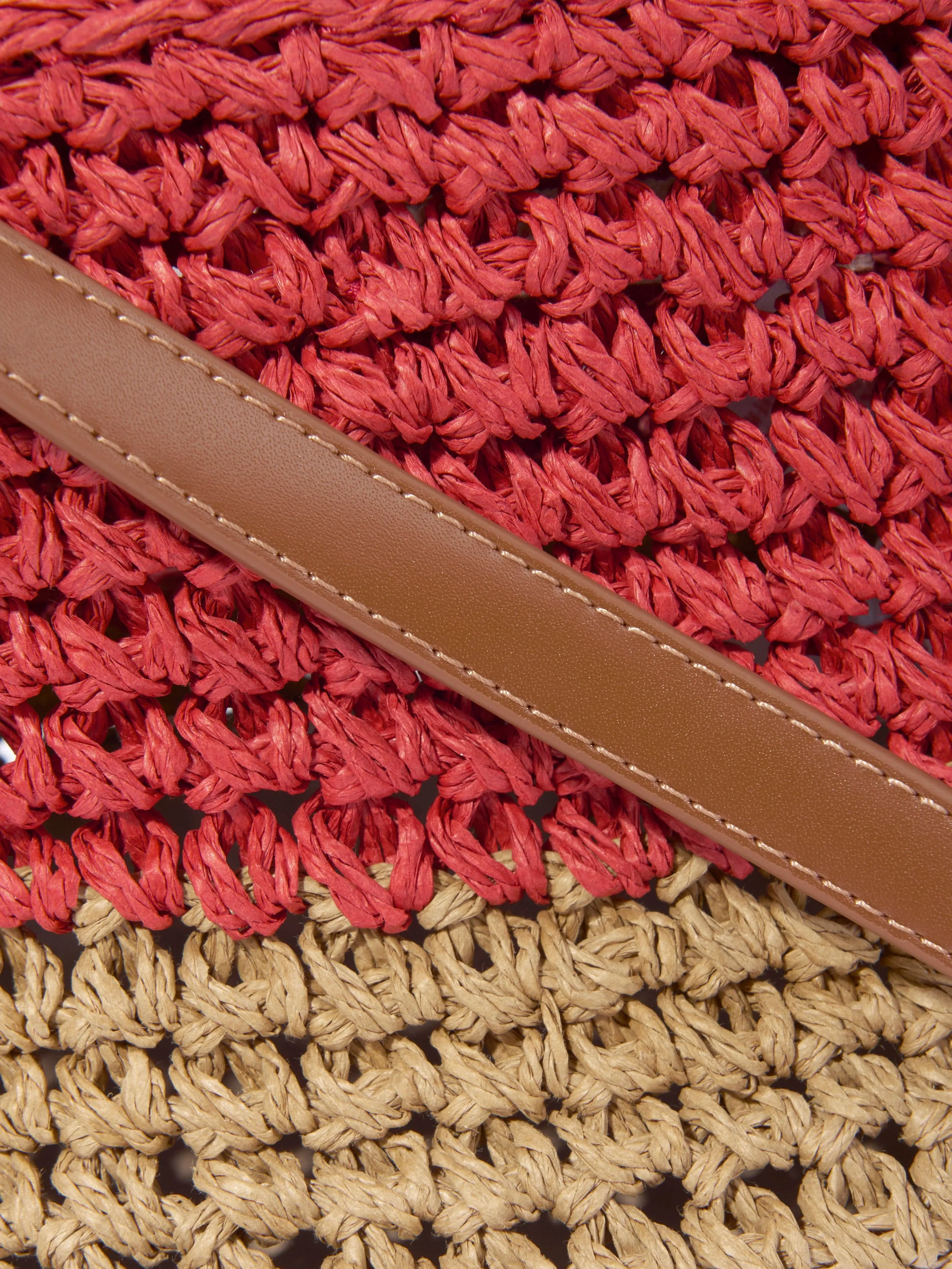 MARNI Girls Raffia and Faux Leather Crossbody Bag in Brown (20cm)