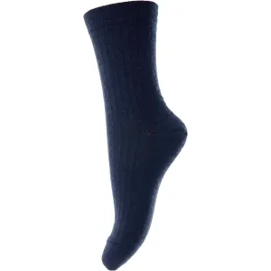 Mp Danmark Navy 718 Wool Rib Strømper