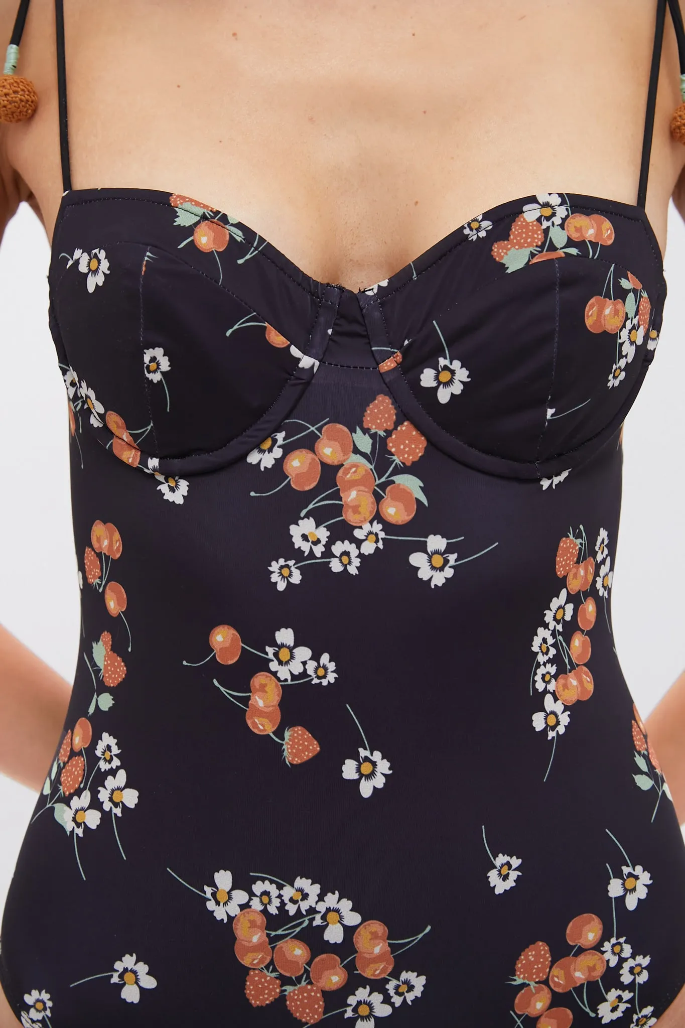 Multi Cerise Cherry Bustier One Piece