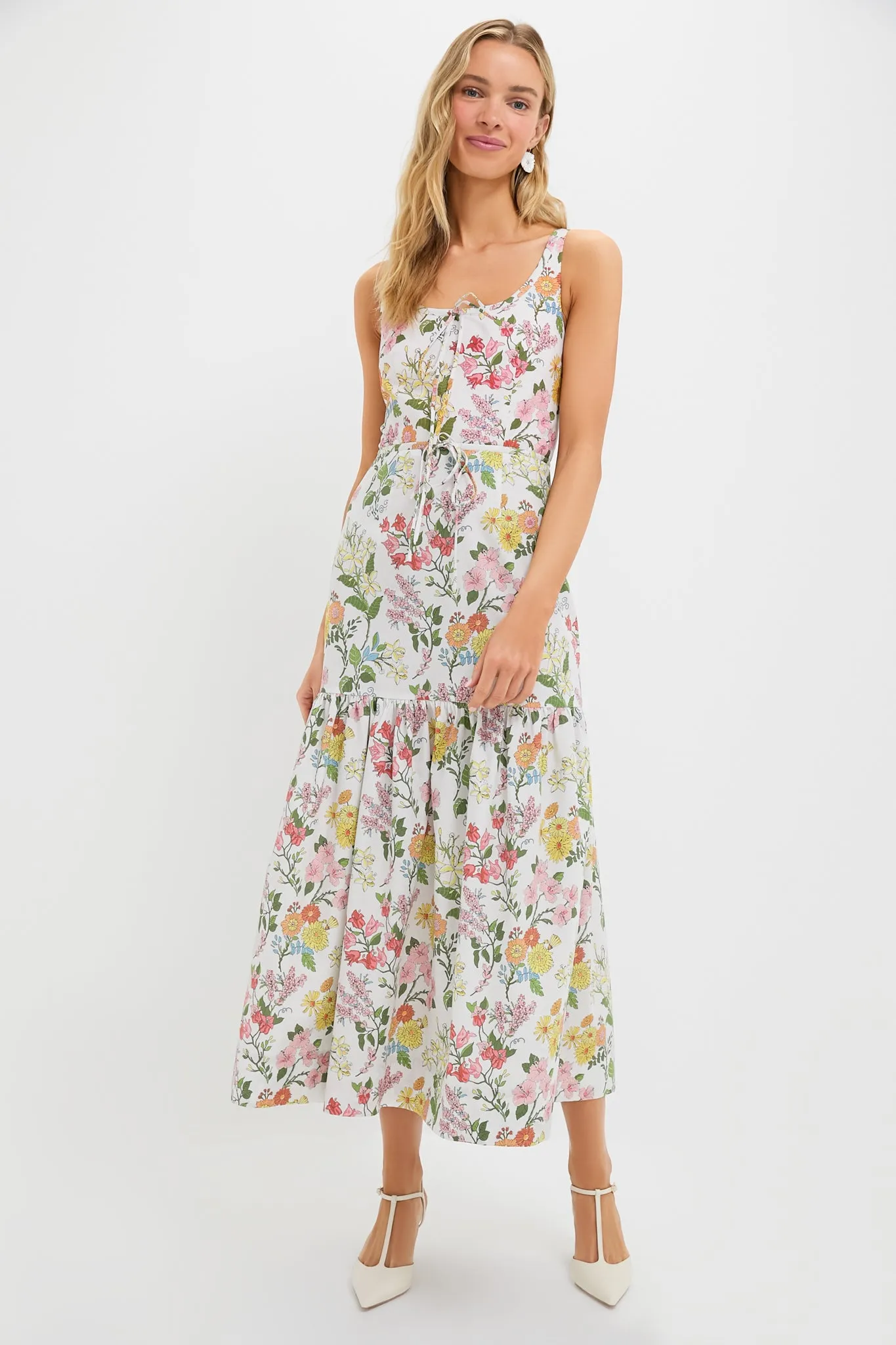 Multi Floral Double Drawstring Dress