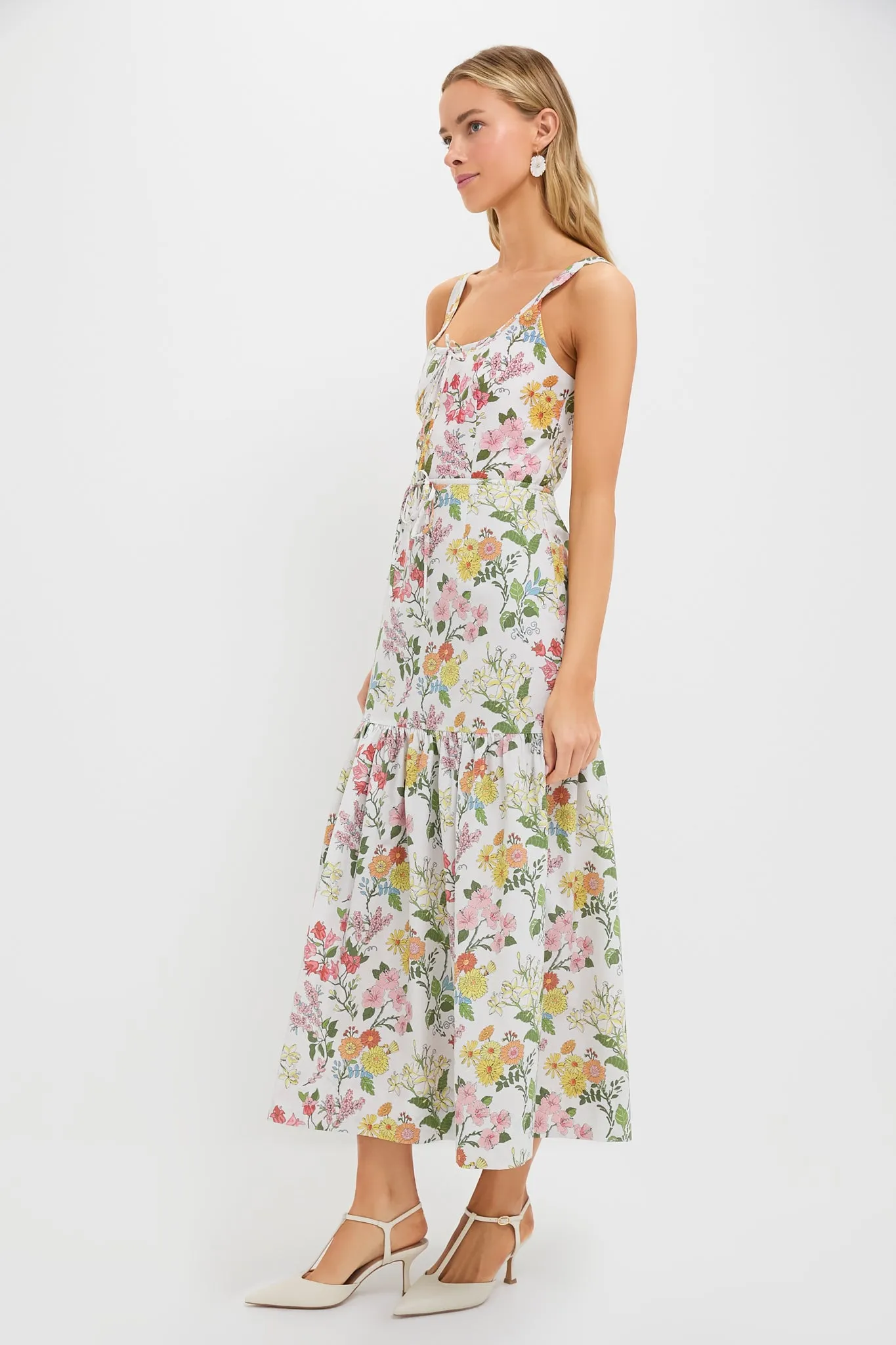 Multi Floral Double Drawstring Dress