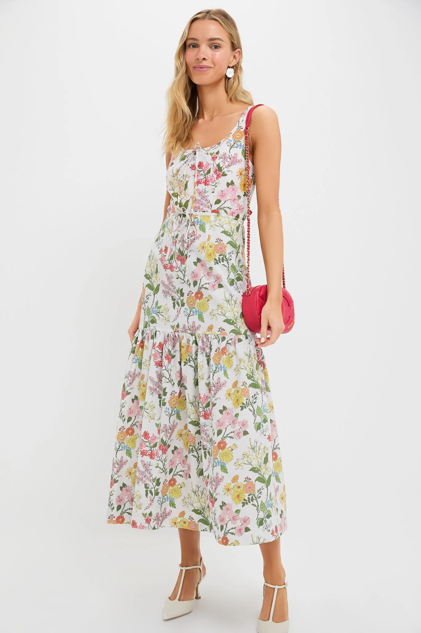 Multi Floral Double Drawstring Dress