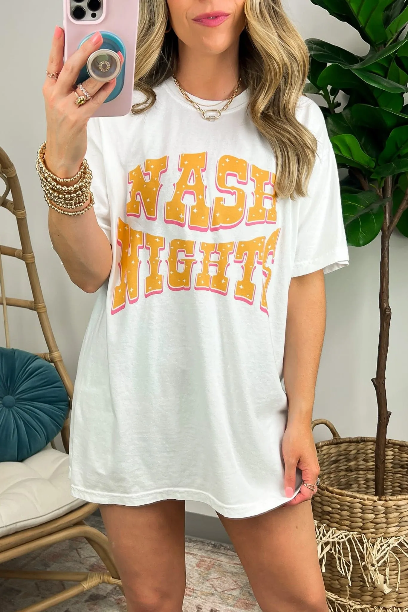 Nash Nights Oversized Graphic Tee - FINAL SALE