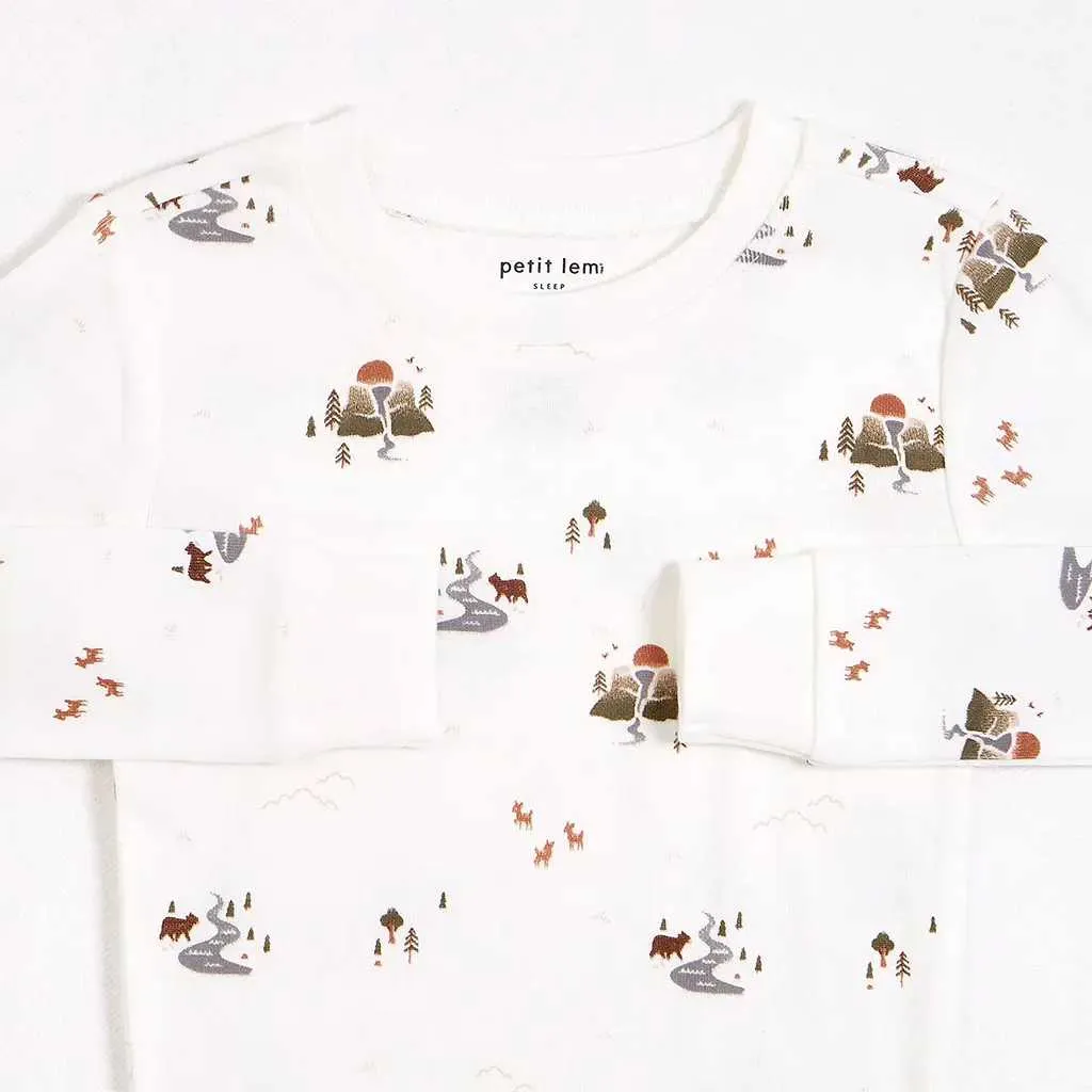 National Park Landscape Print Baby & Toddler Boys Pyjama Set | Petit Lem