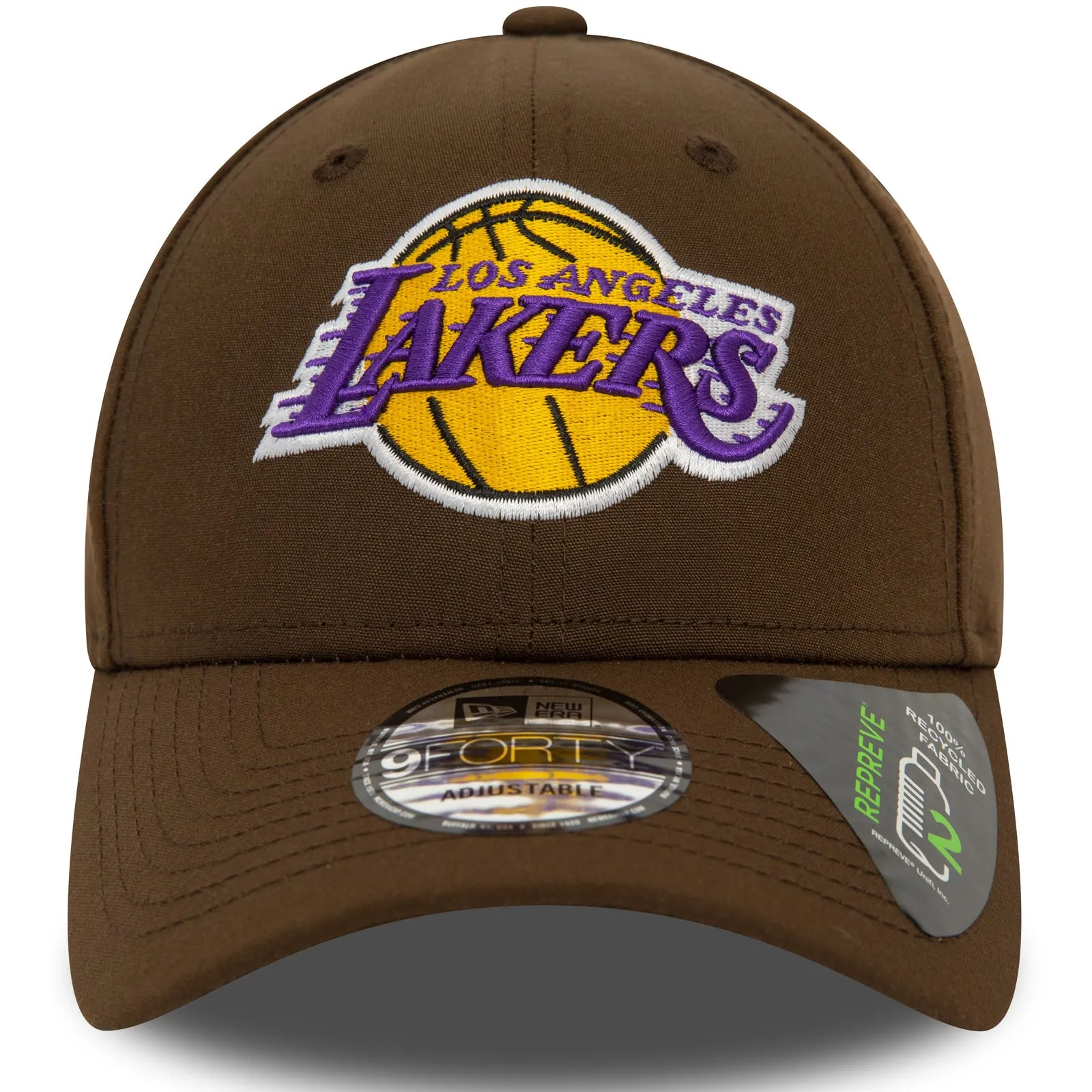 New Era Mens LA Lakers Repreve 9FORTY Cap - Brown