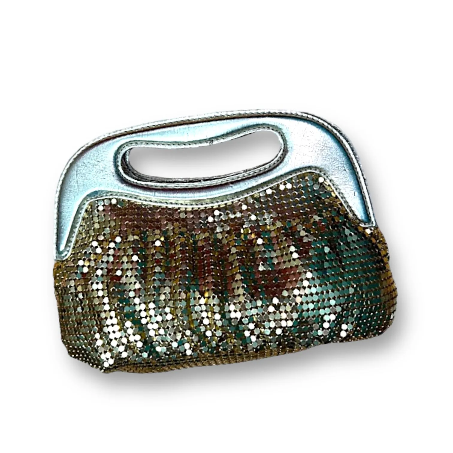 NEW! La Regale Gold Mesh Sequins Fashionable Clutch Designer Handbag