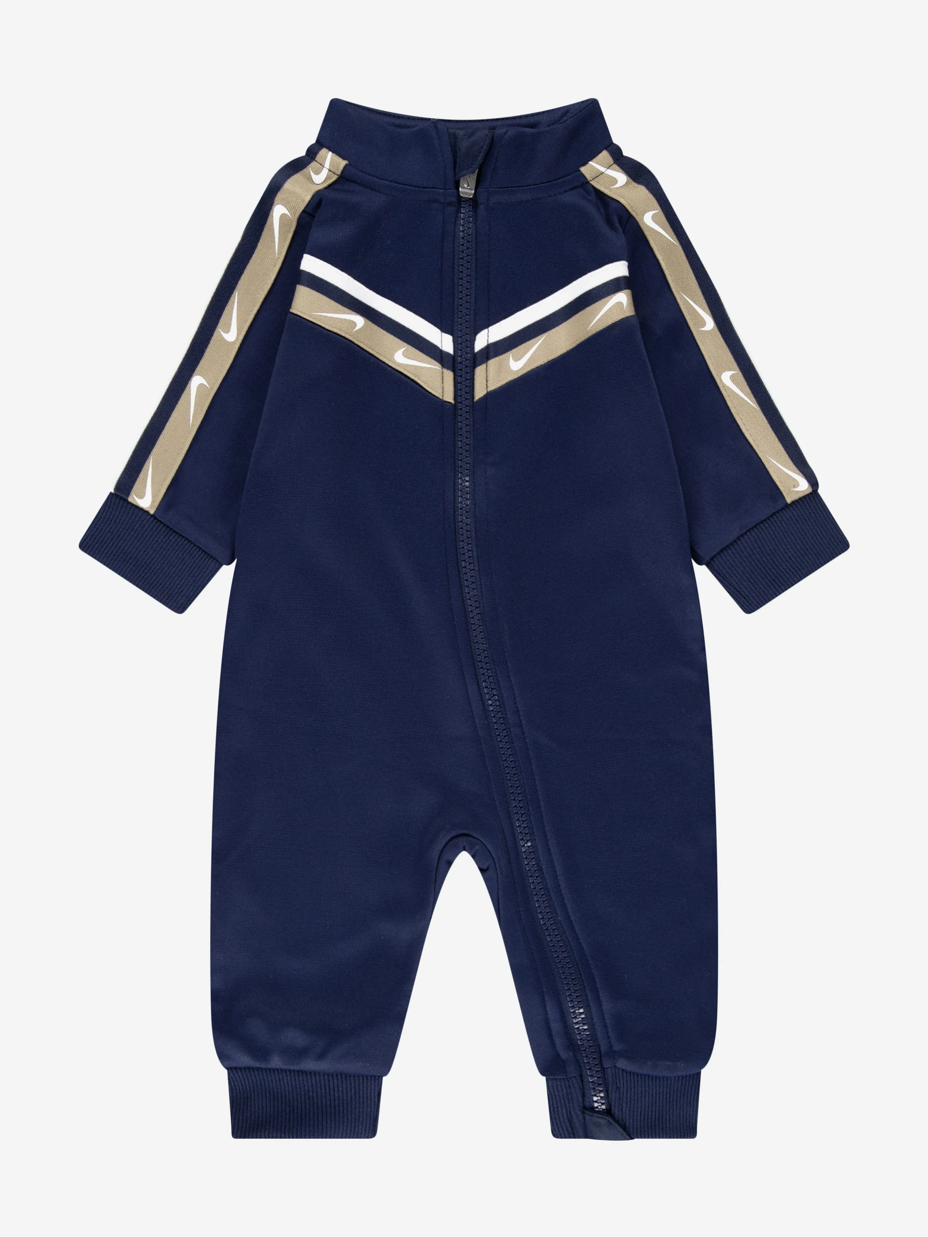 Nike Baby NSW Club Poly Hooded Romper in Navy