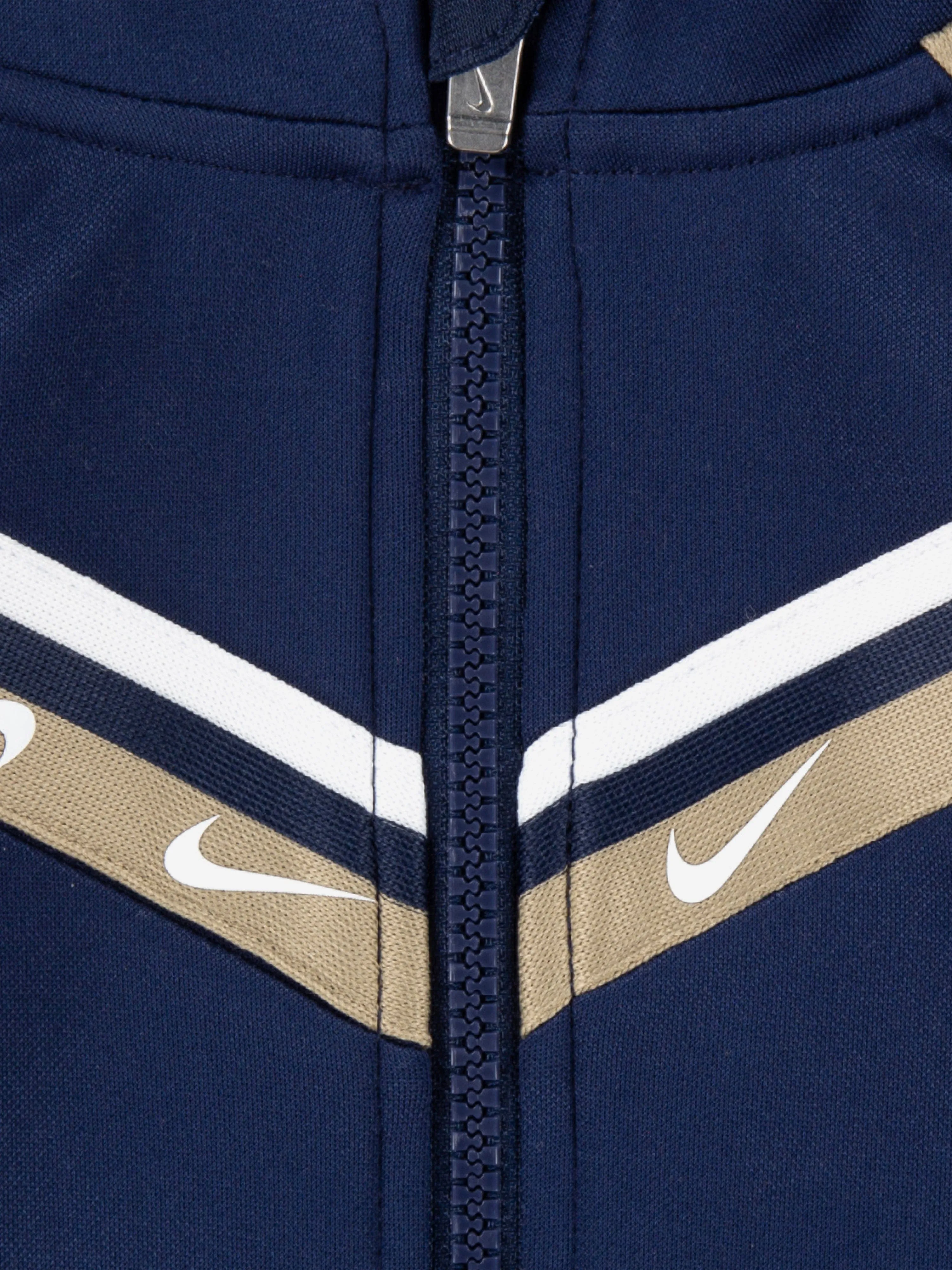 Nike Baby NSW Club Poly Hooded Romper in Navy