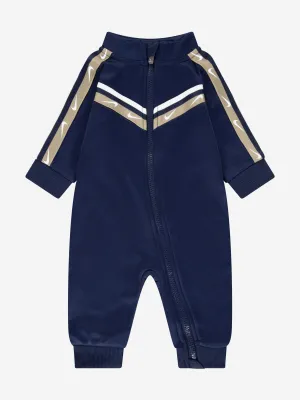 Nike Baby NSW Club Poly Hooded Romper in Navy