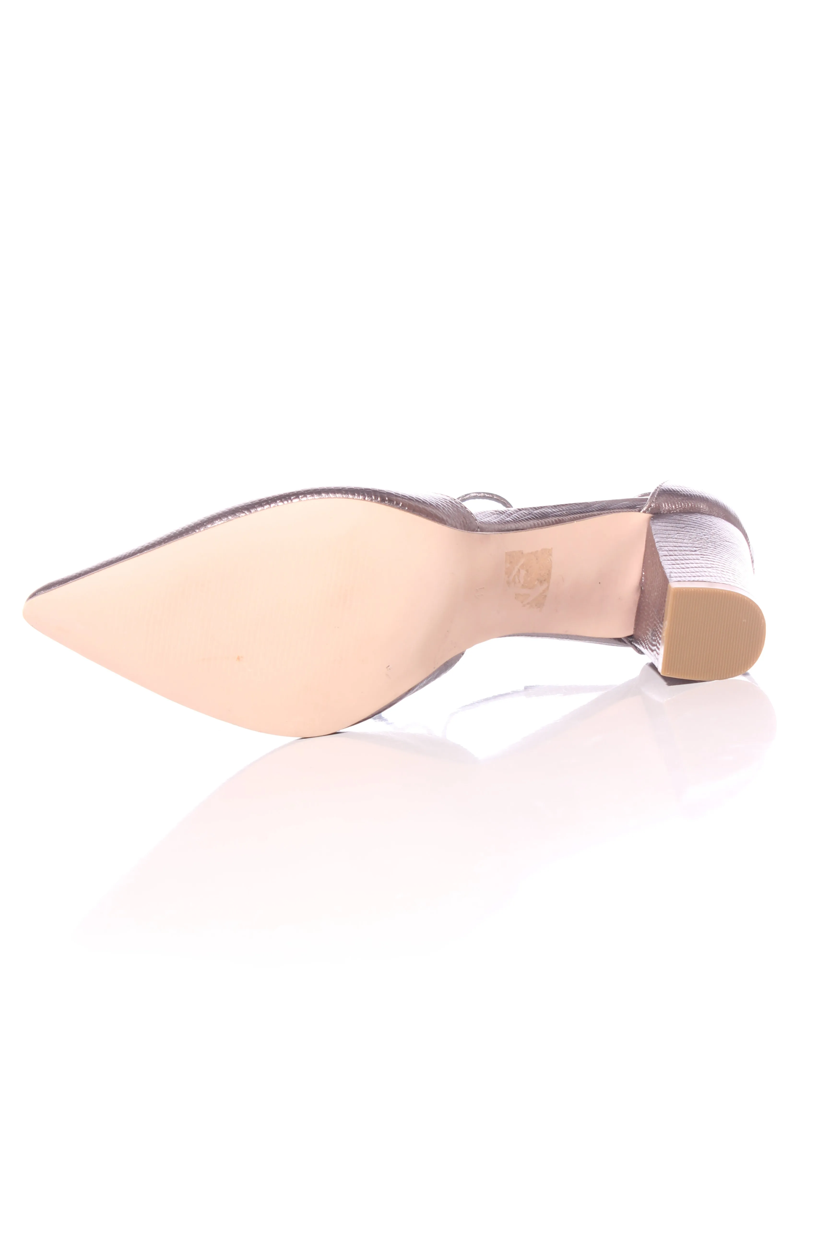 NUDE (LN) "Kennedy" pewter leather heels! 41