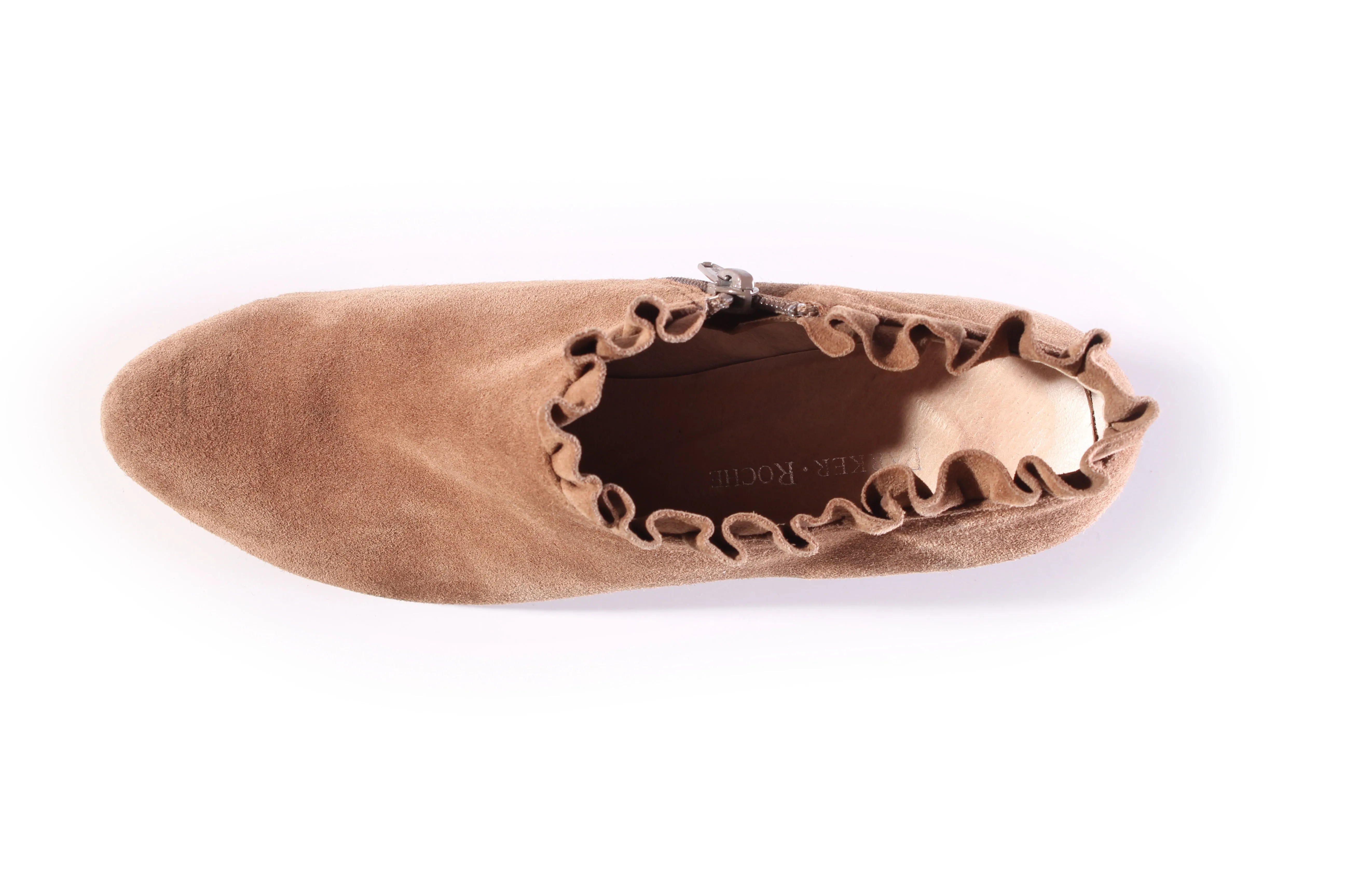PARKER ROCHE - Leather ruffle trim booties! 39
