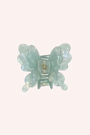 Pastel Iridescent Butterfly Jaw Clip Aqua Annasui