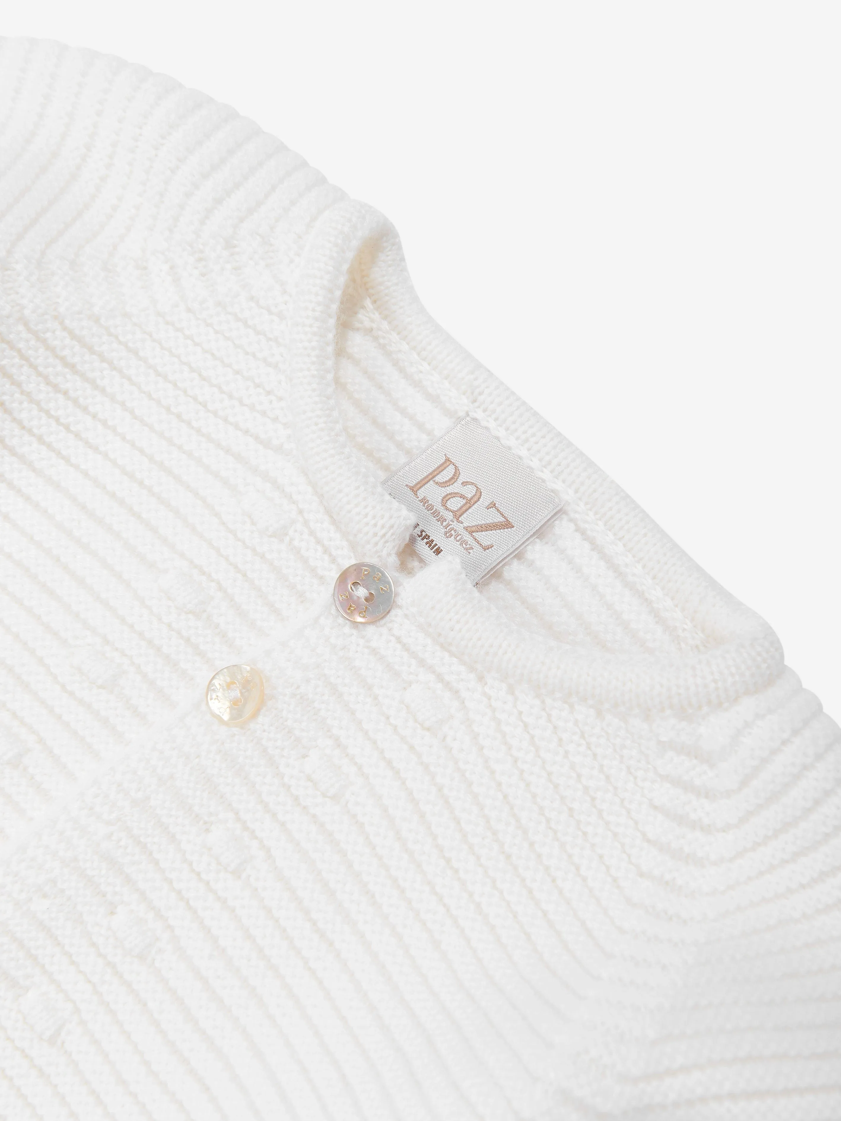 Paz Rodriguez Baby Knitted Cardigan in Ivory