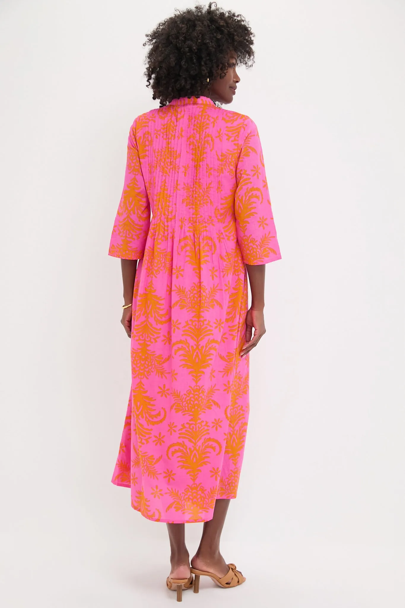 Pink Palm Woodruff Embroidered Dress
