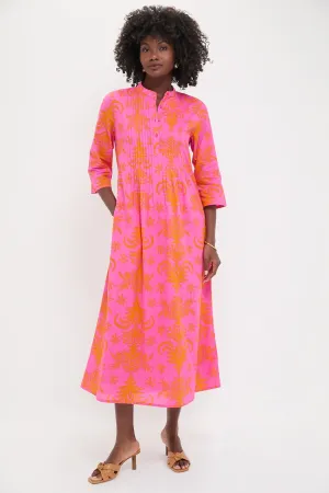 Pink Palm Woodruff Embroidered Dress