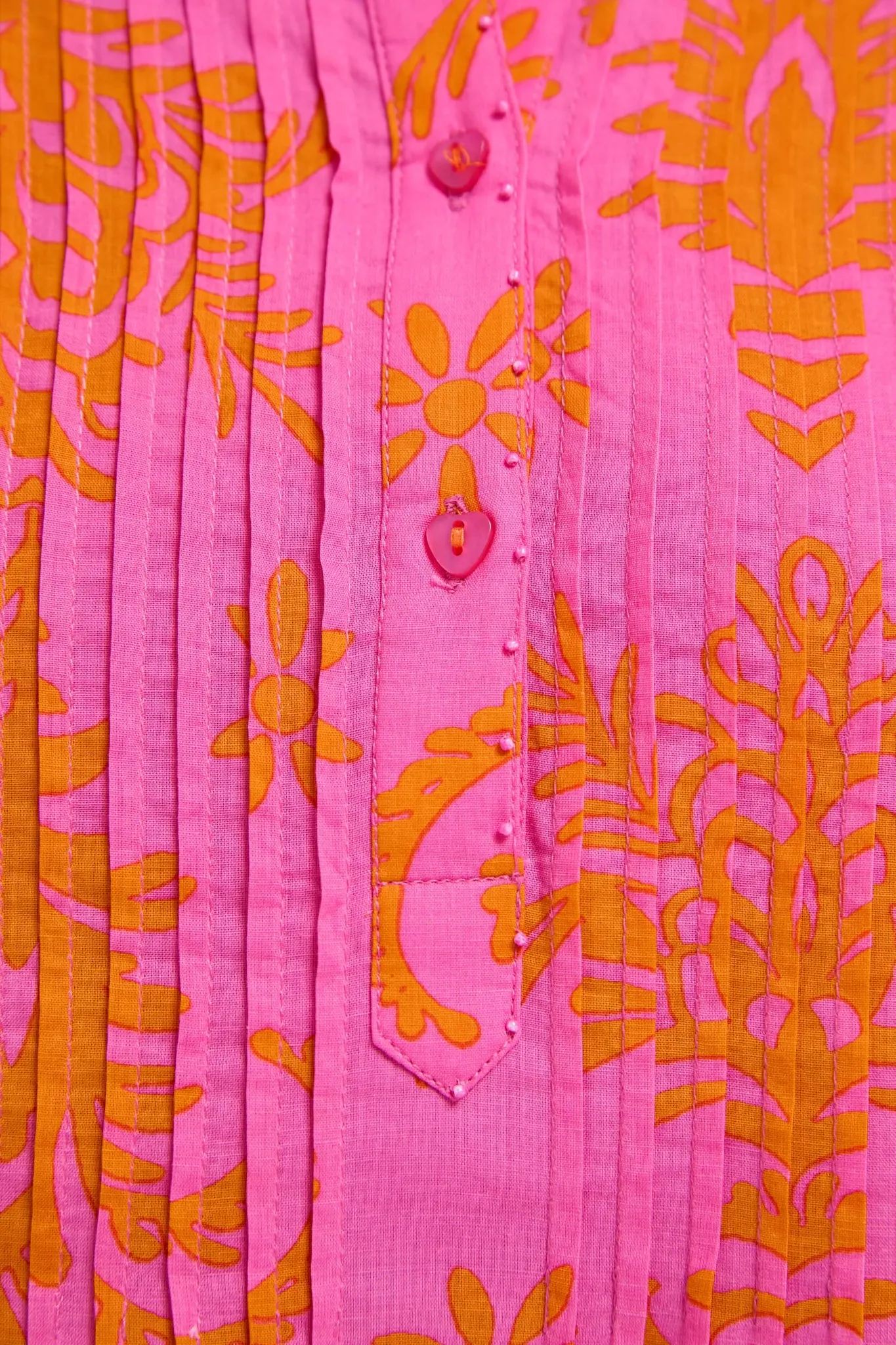 Pink Palm Woodruff Embroidered Dress