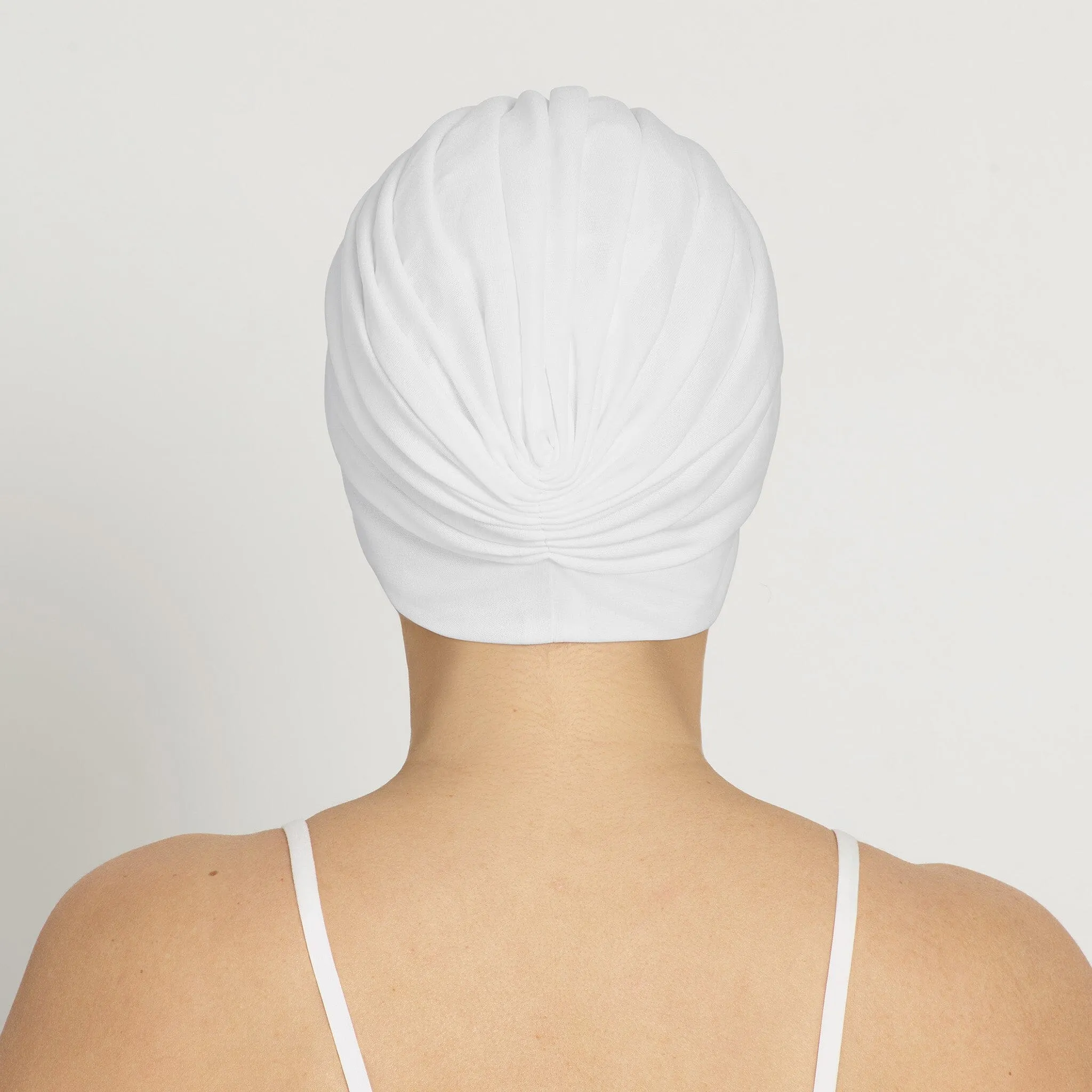 Pleated Fabric Swim Cap