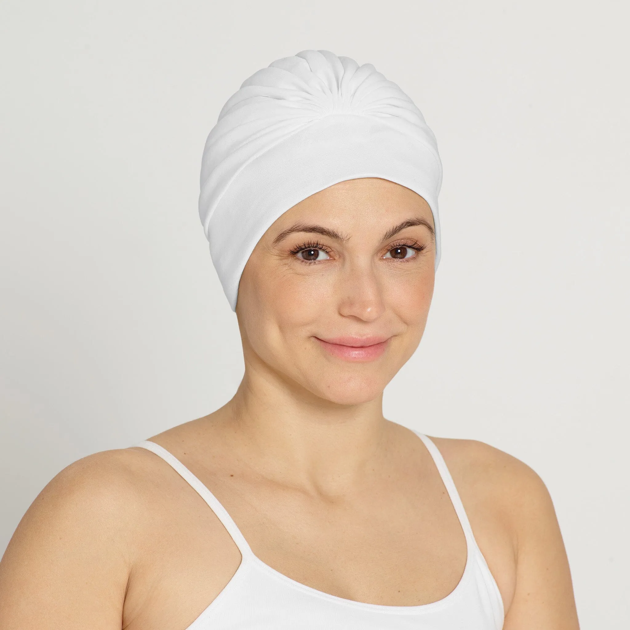 Pleated Fabric Swim Cap