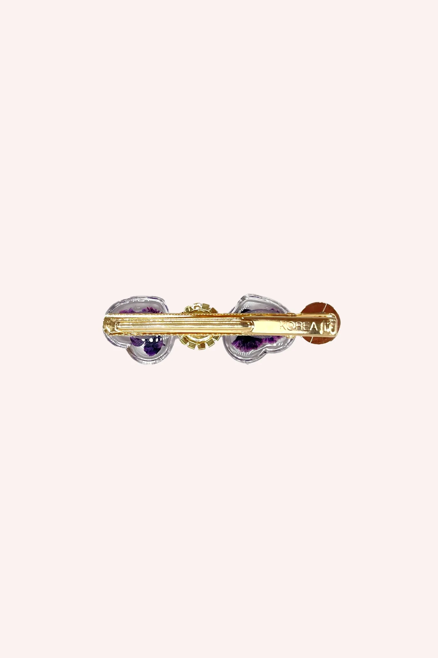 Purple Flower Hearts and Pearls Clamp Clip Annasui