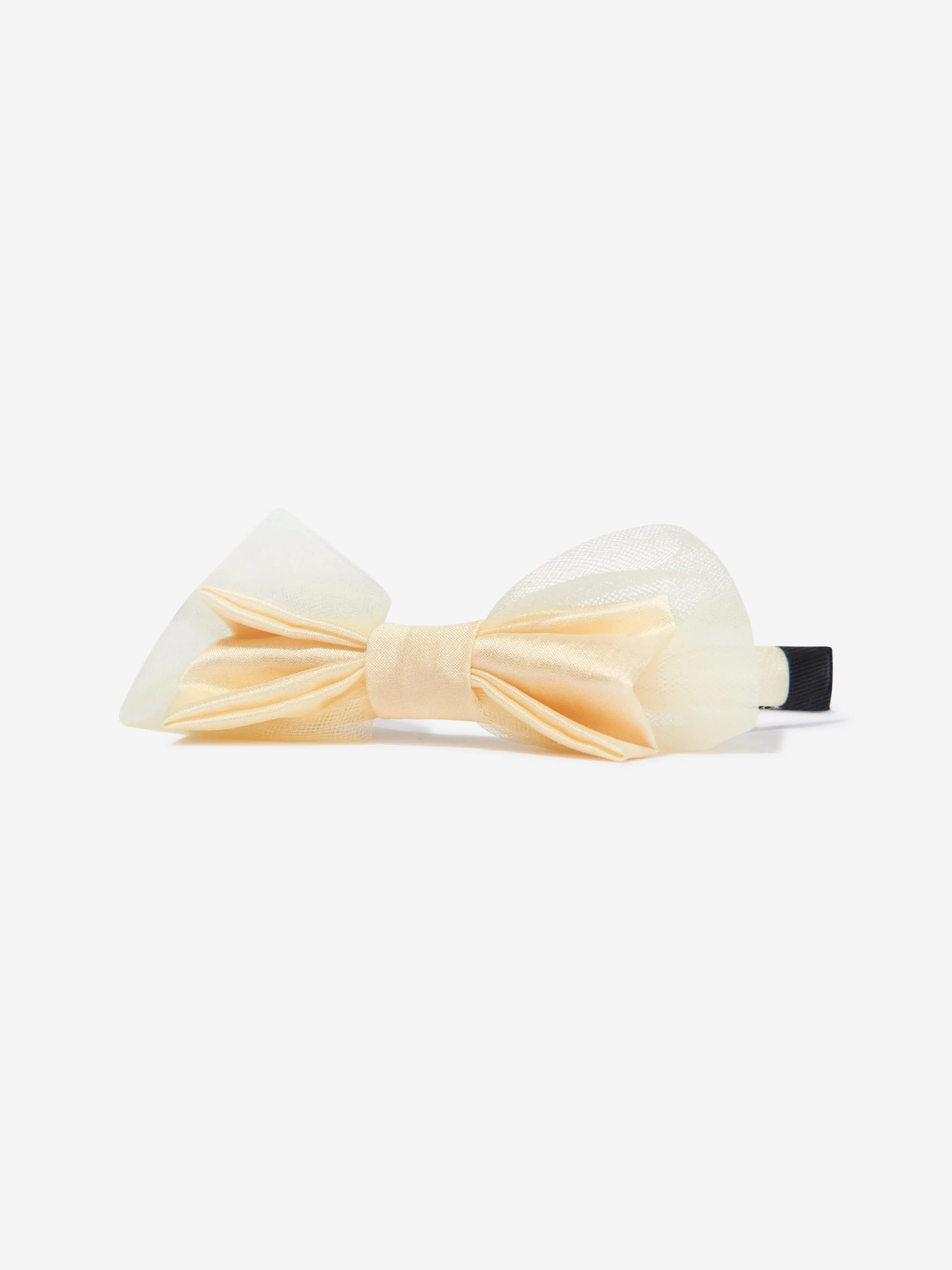Rachel Riley Girls Tulle Bow Headband in Yellow