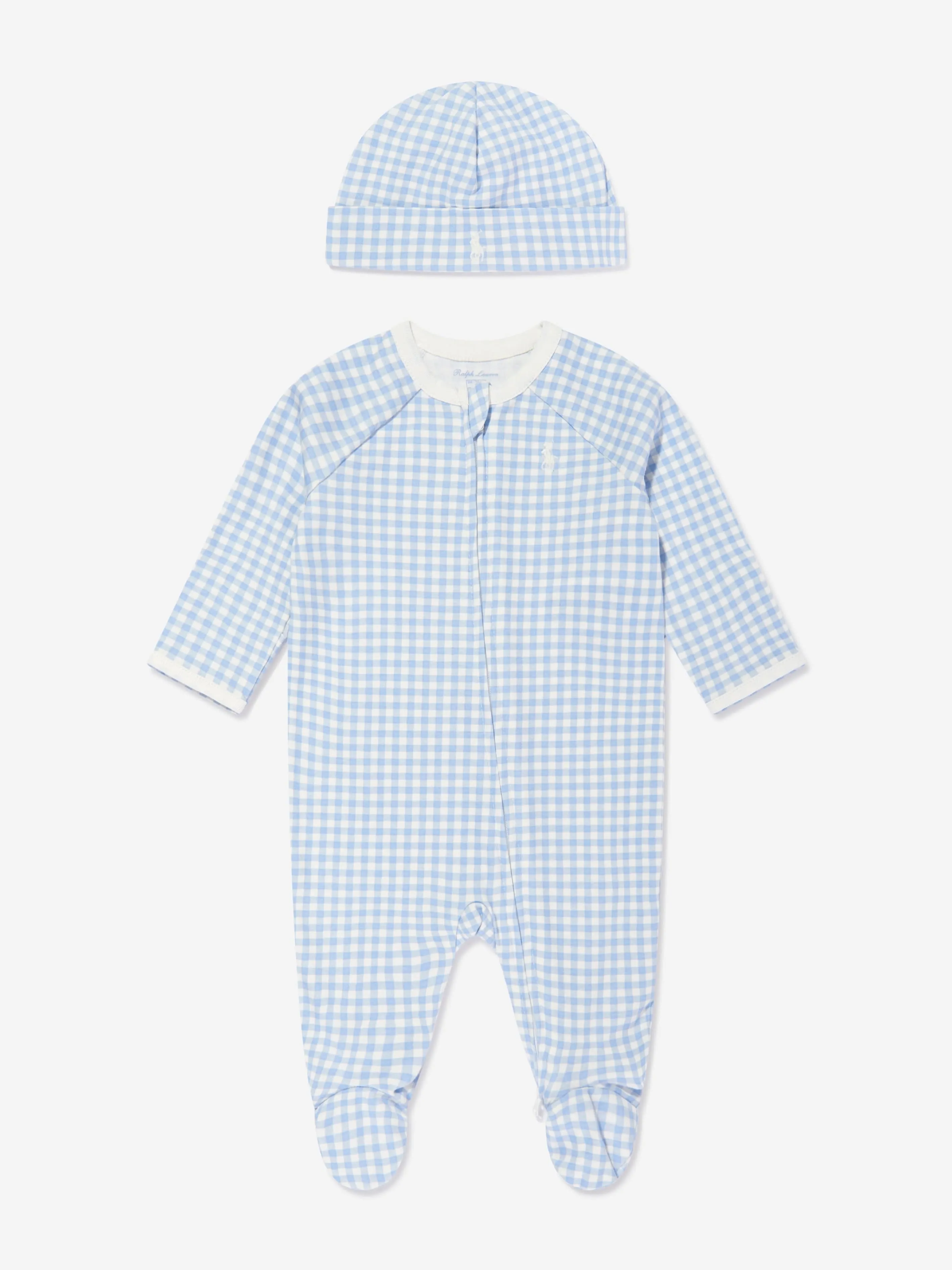 Ralph Lauren Baby Boys Gingham Babygrow Set in Blue