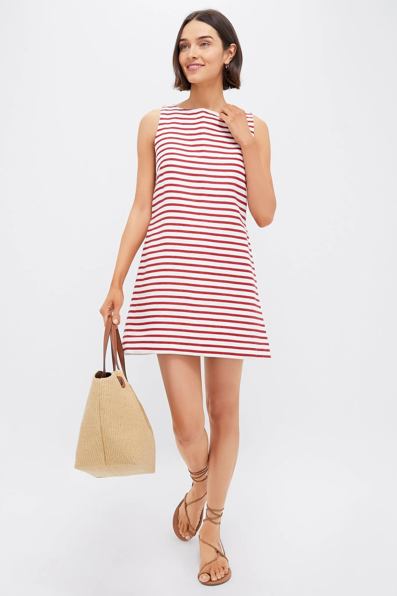 Red Breton Stripe Kelly Mini Dress