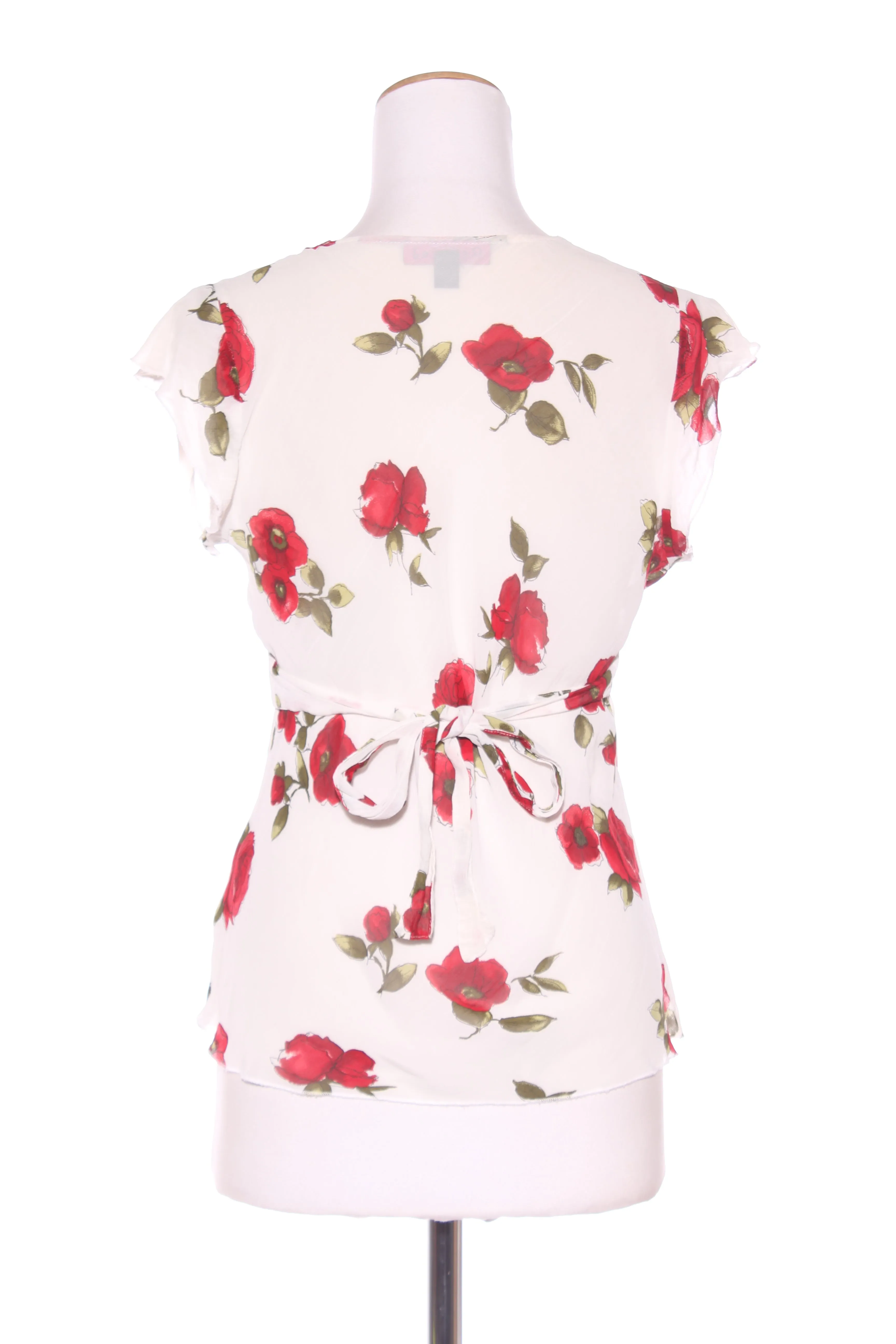 REDHEAD (NZ) Rose print chiffon top! 12