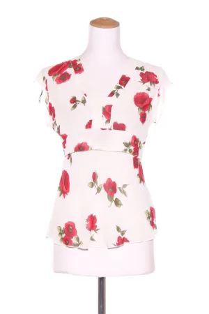 REDHEAD (NZ) Rose print chiffon top! 12
