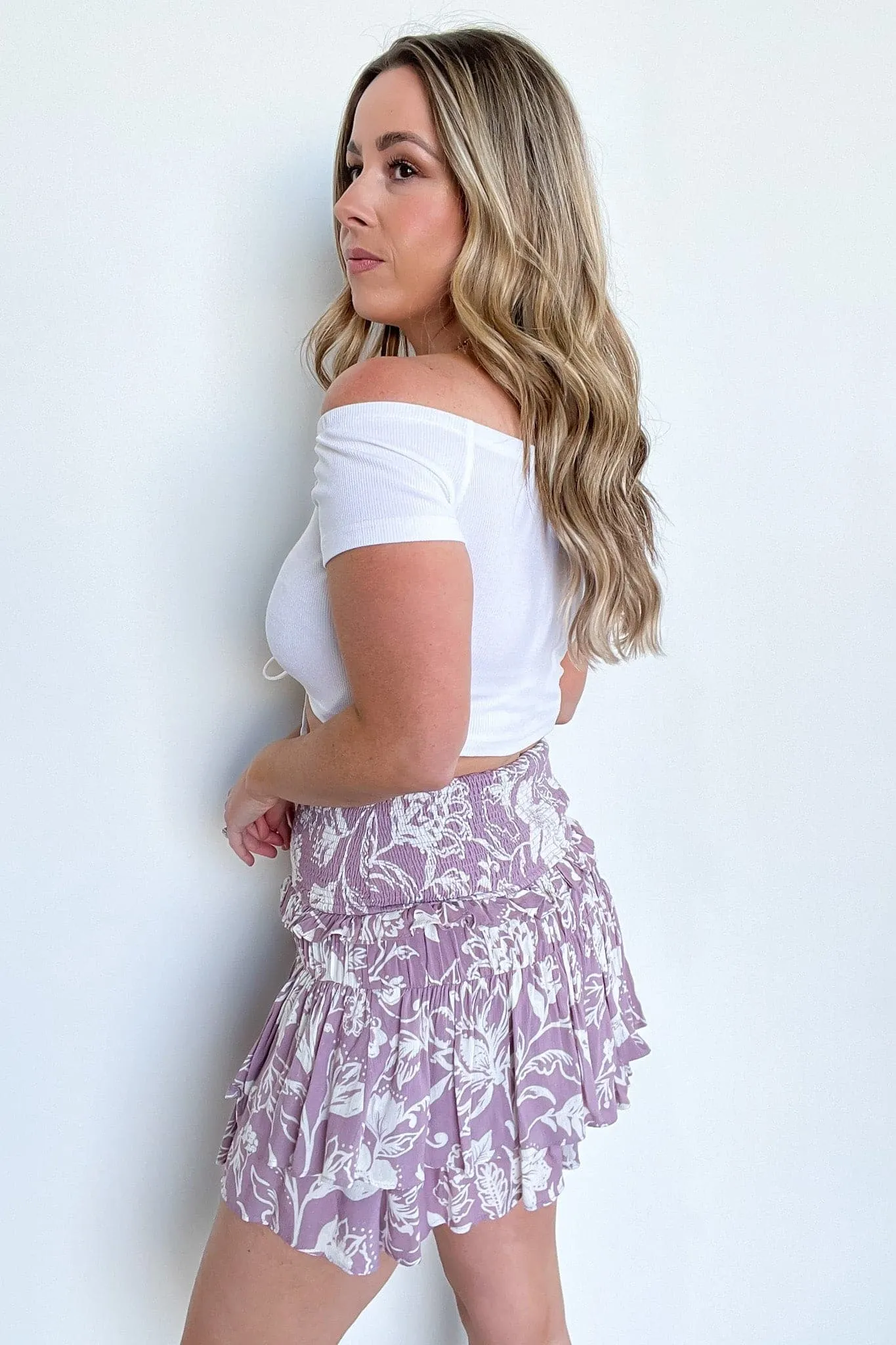 Reitano Ruched Off Shouder Crop Top - FINAL SALE