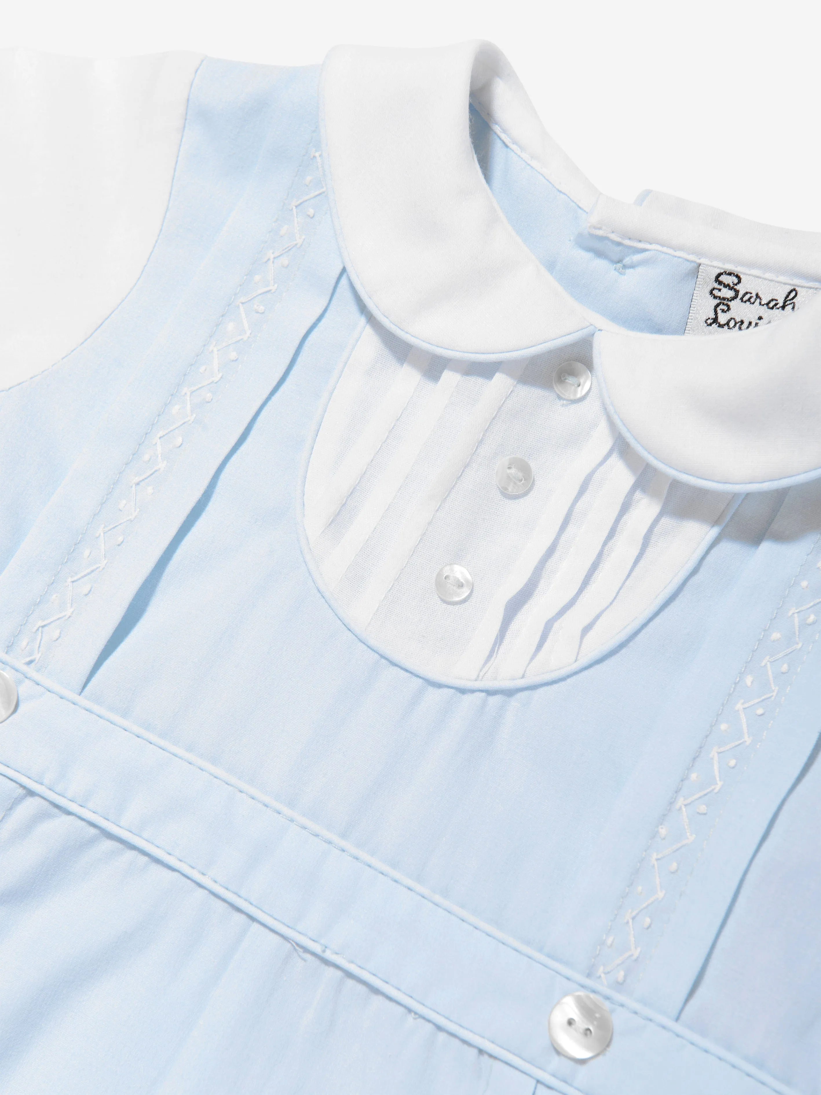 Sarah Louise Baby Boys Smocked Romper in Blue