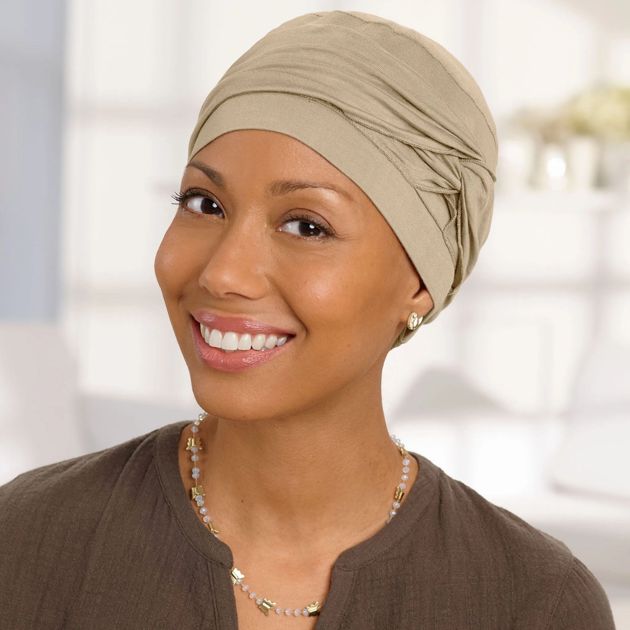 Shirred Seamless Bamboo Twist Hat