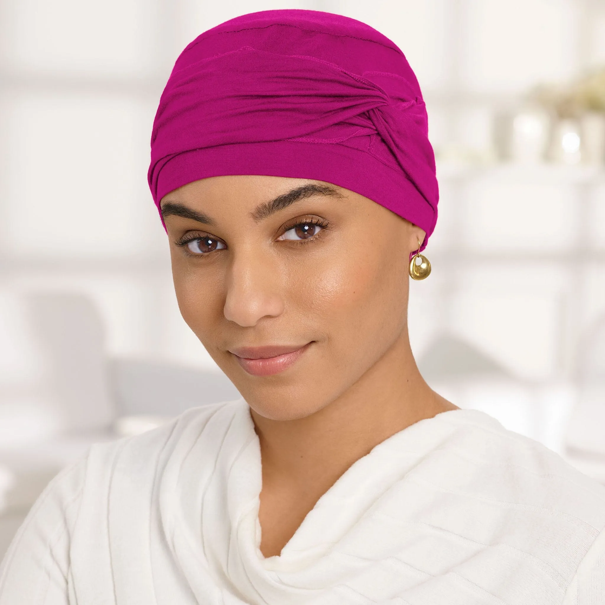 Shirred Seamless Bamboo Twist Hat