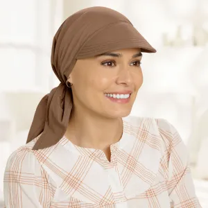Solid 100% Cotton Headscarf with Brim