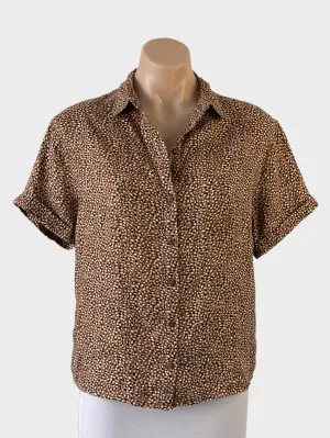 Tahari | New York | shirt | size 10 | short sleeve | 100% linen