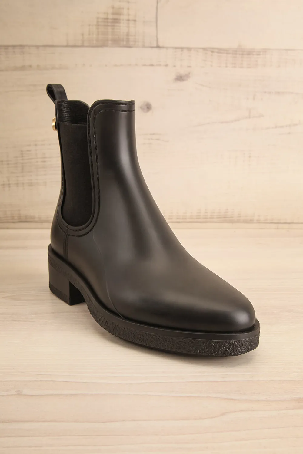 Thornbury | Black Matte Ankle Rain Boots