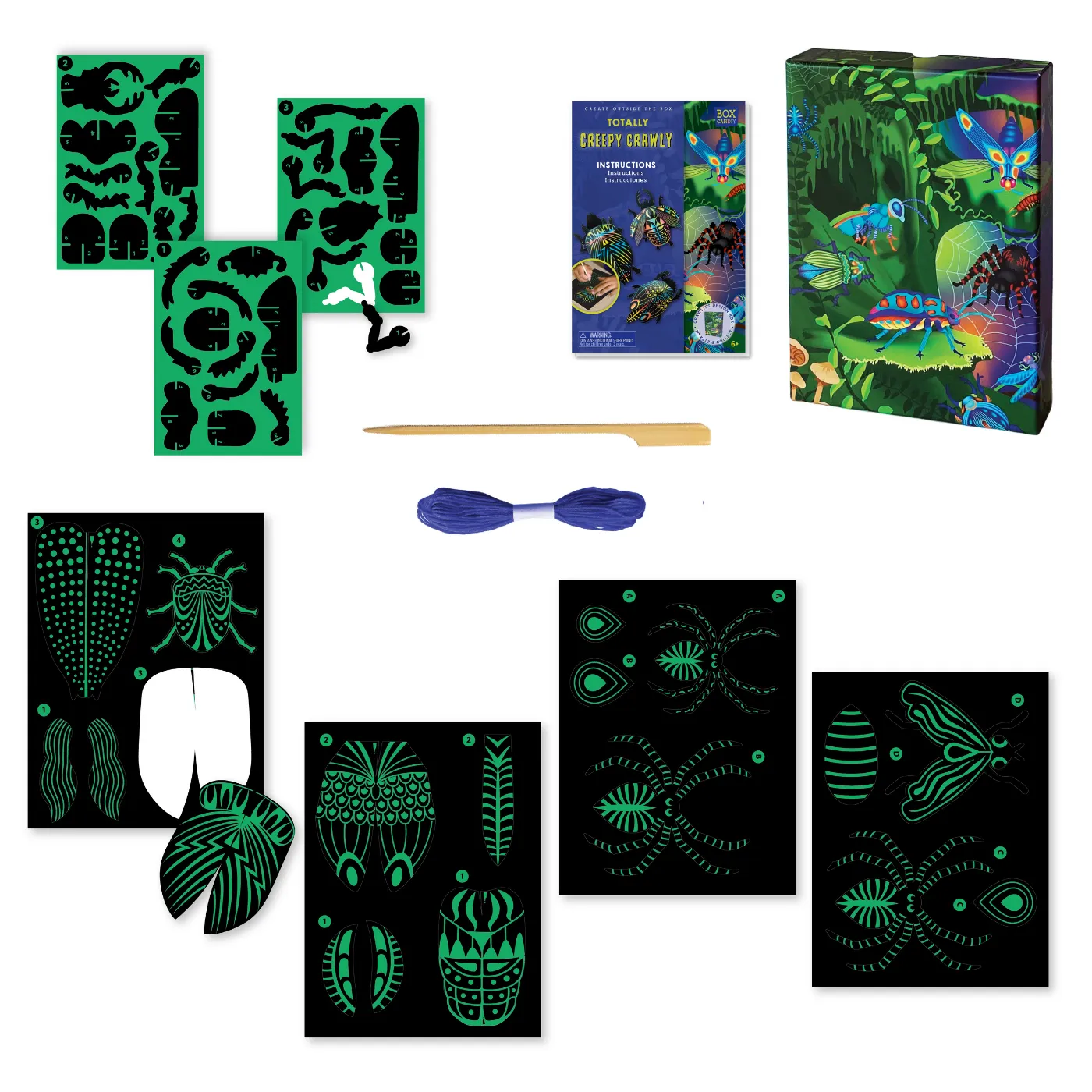 Totally Creepy Crawly 3D Scratch Art Set