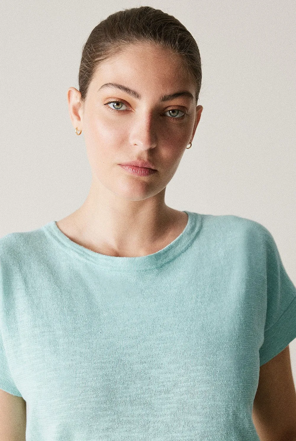 TRENERY (LN) Linen cotton relaxed knit tee! 12-14